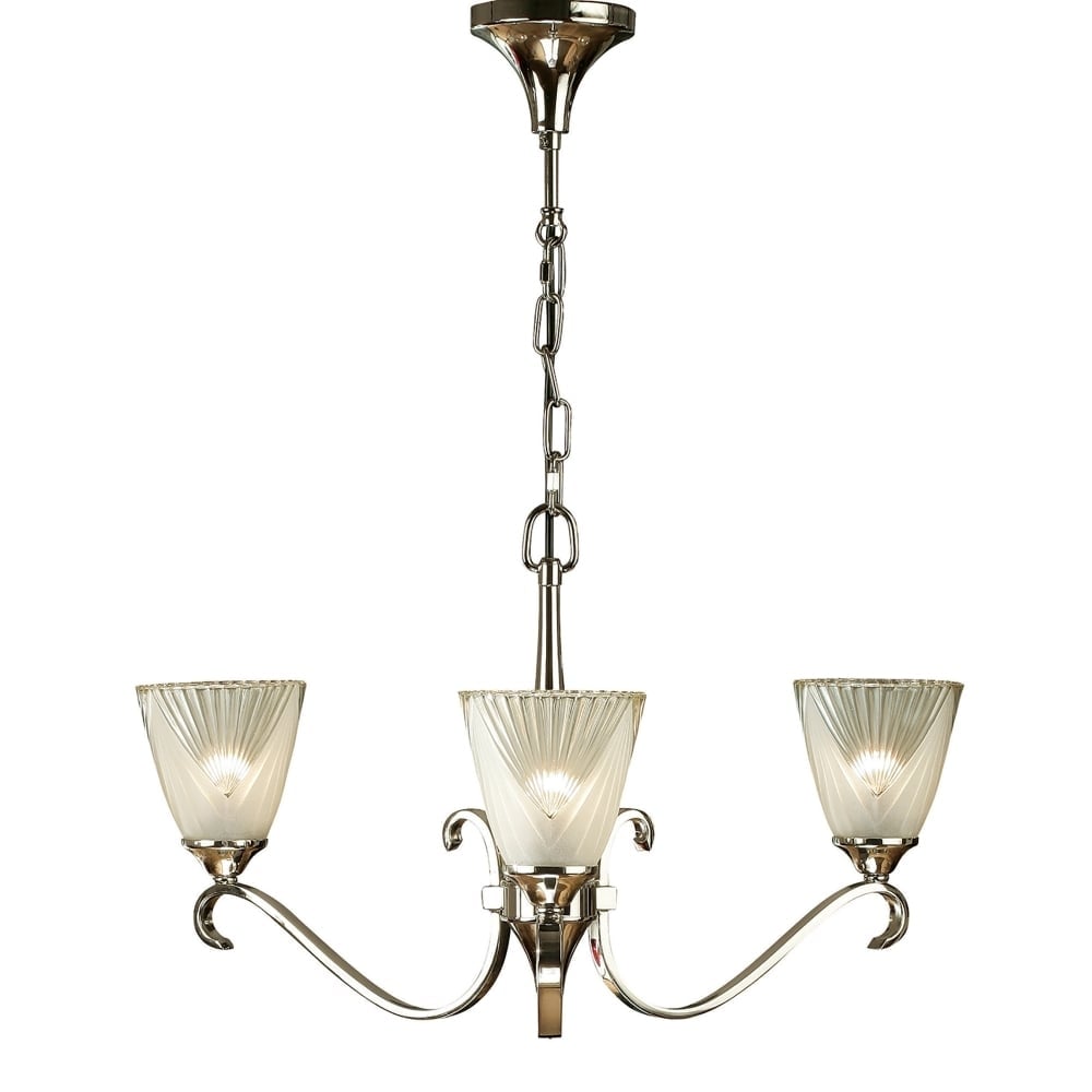 63440 Columbia 3 Light Ceiling Fitting in Nickel Finish