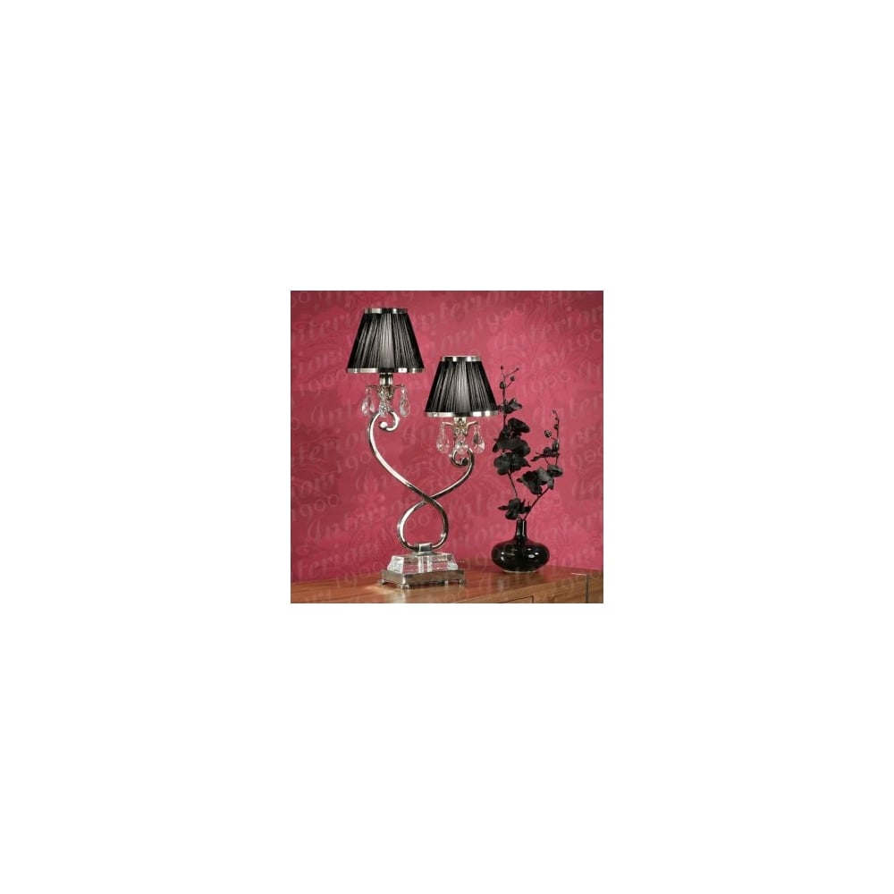 UL1T2N + 2 x UL1TNSHB Oksana 2 Light Table Lamp In Nick