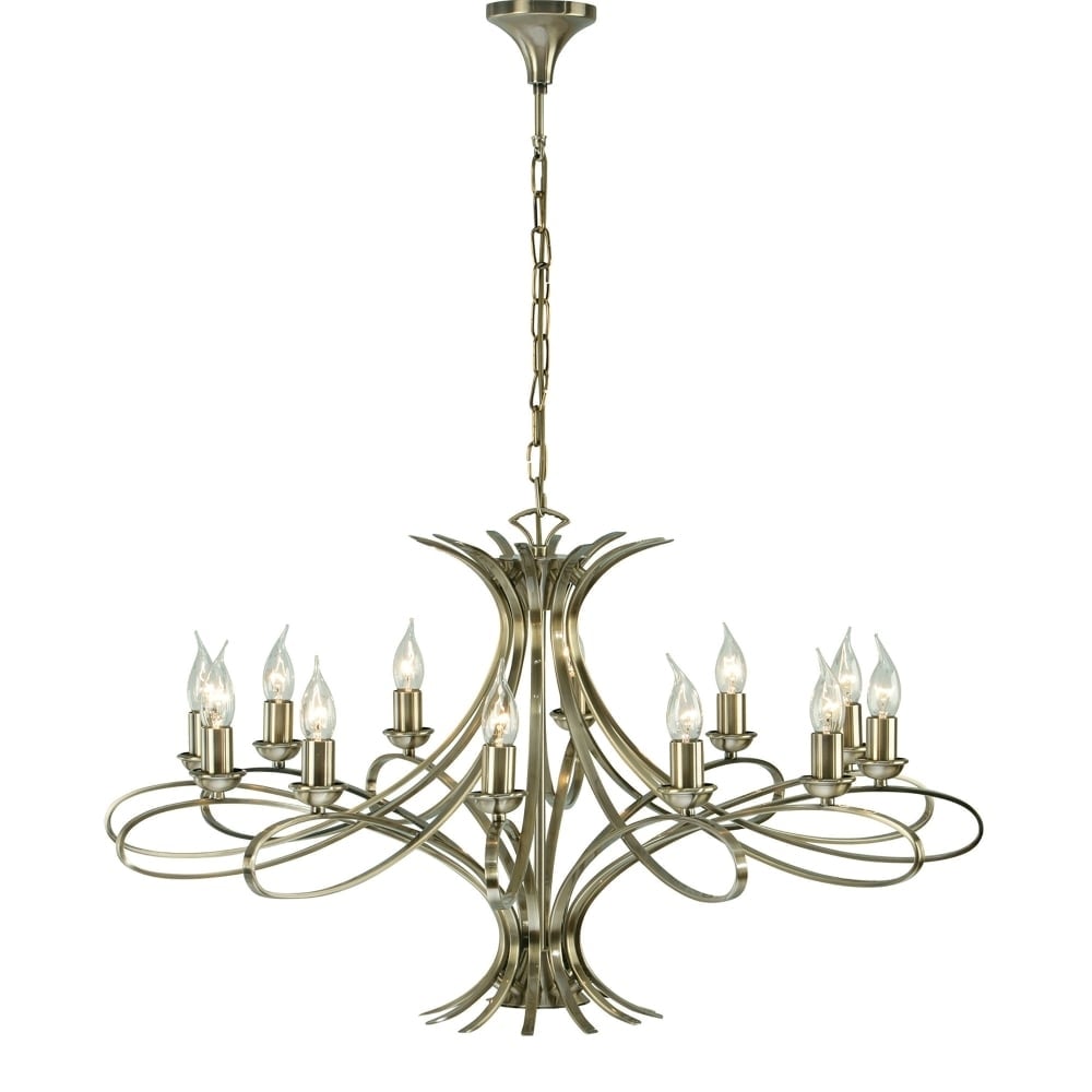 Penn 12 Light Fitting In Brushed Brass Finish