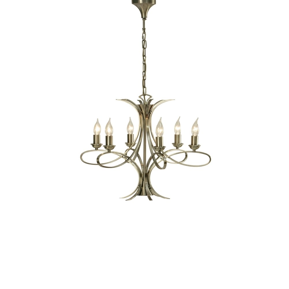 Penn 6 Light Fitting in Brushed Brass Finish