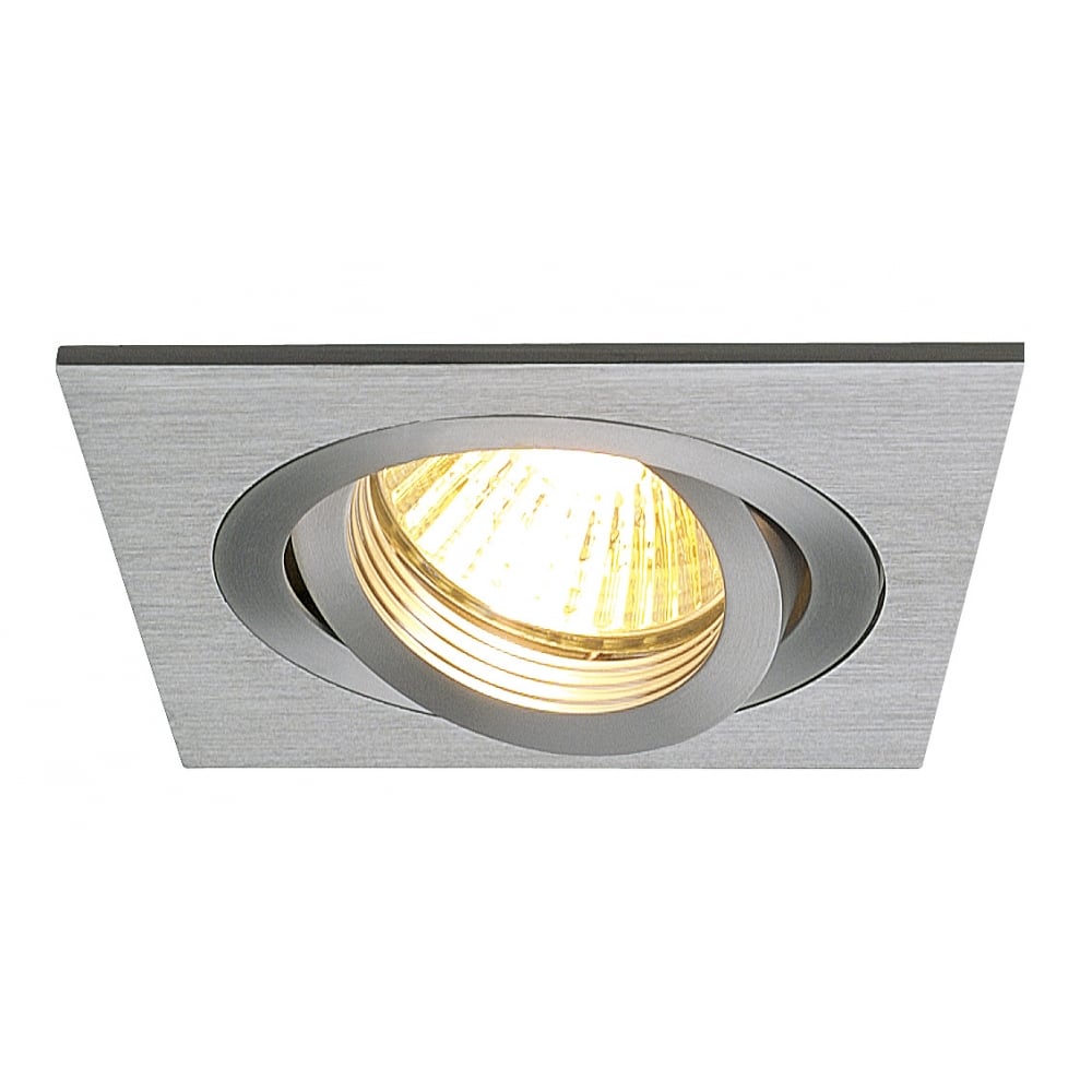 New Tria I Gu10 Downlight,Square, Alu Brushed, Max. 50W,Incl. Clip Springs