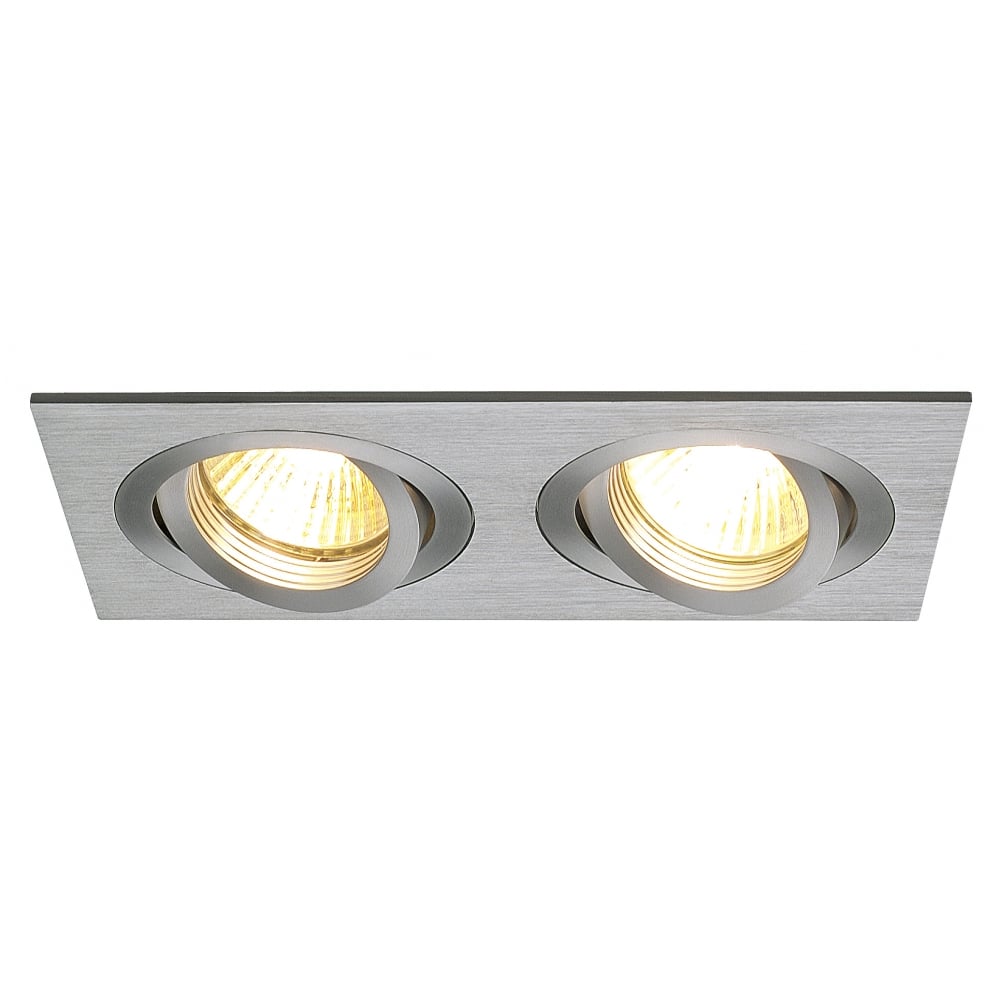 New Tria Ii Gu10 Downlight,Rectangular, Alu Brushed, Max.2X50W, Incl. Clip Springs