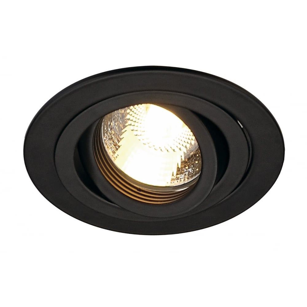 New Tria Gu10 Round Downlight,Matt Black, Max. 50W, Incl.Leaf Springs