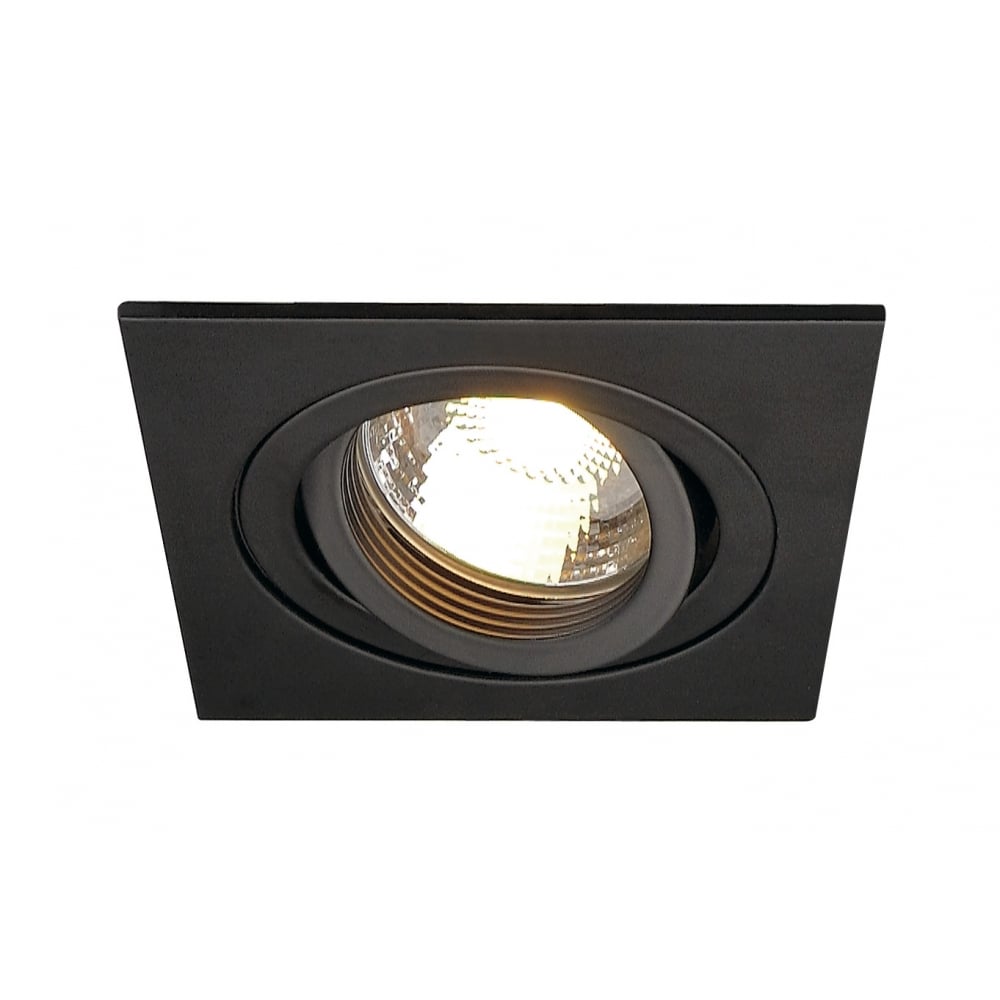 New Tria I Gu10 Downlight,Square, Matt Black, Max. 50W,Incl. Leaf Springs