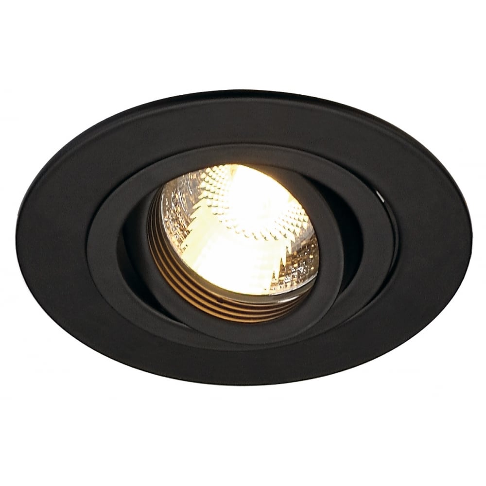 New Tria Xl Round Gu10Downlight, Matt Black, Max.50W, Incl. Clip Springs