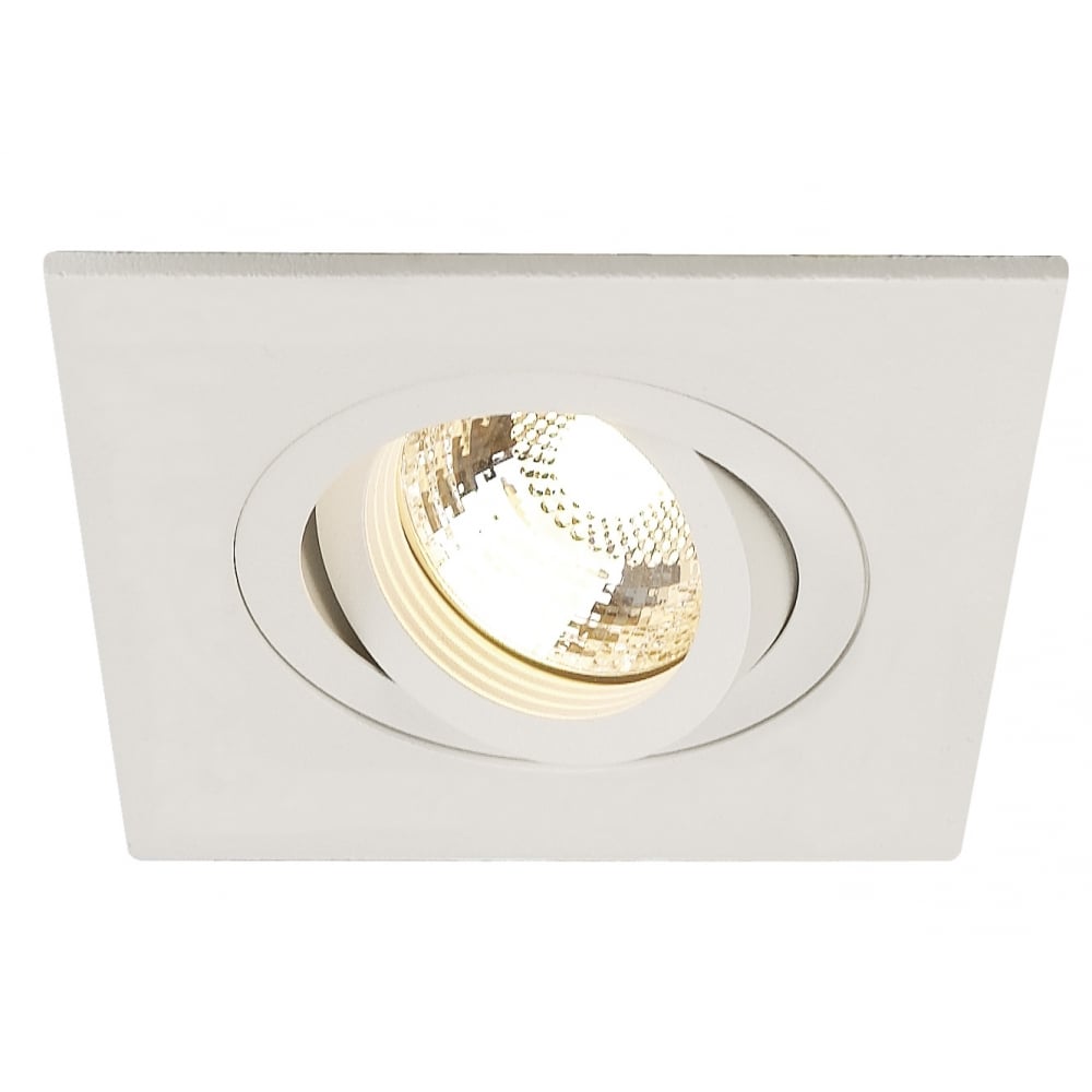 New Tria Xl Square Gu10Downlight, Matt White, Max.50W, Incl. Clip Springs