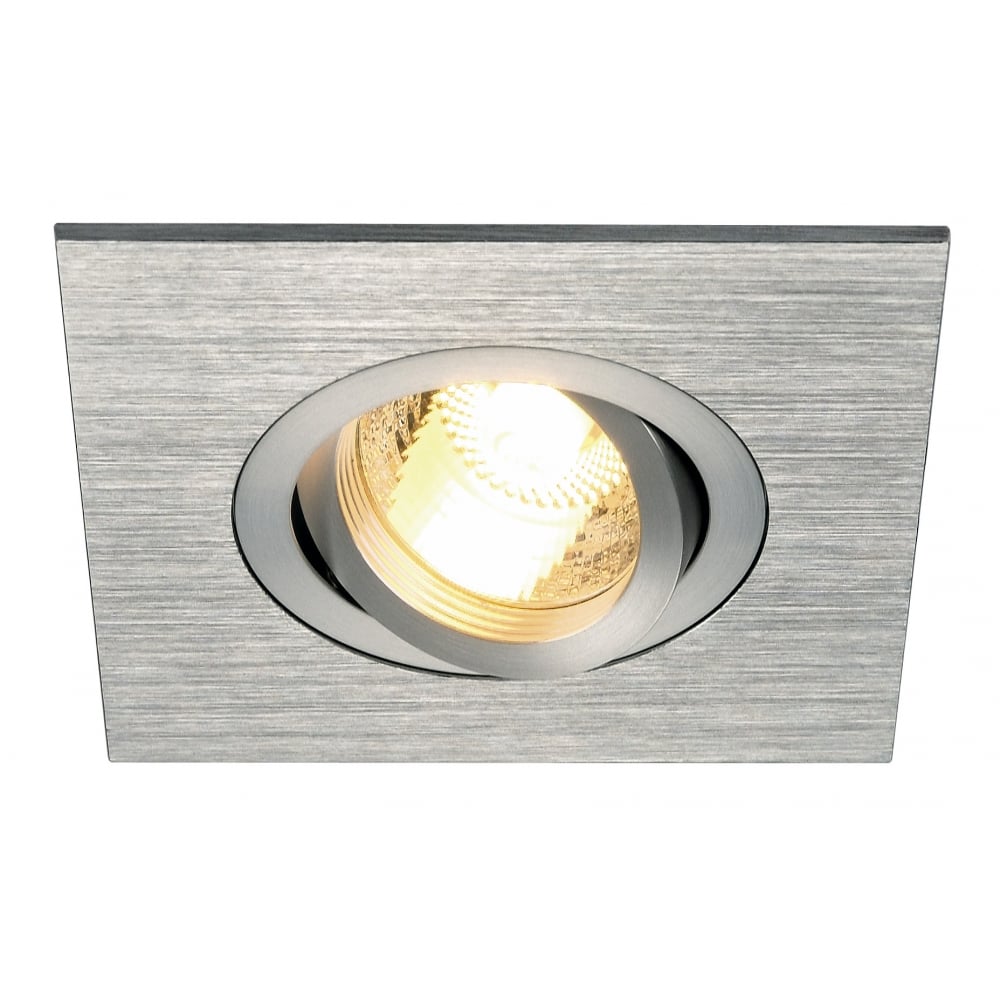 New Tria Xl Square Gu10Downlight, Alu Brushed, Max.50W, Incl. Clip Springs