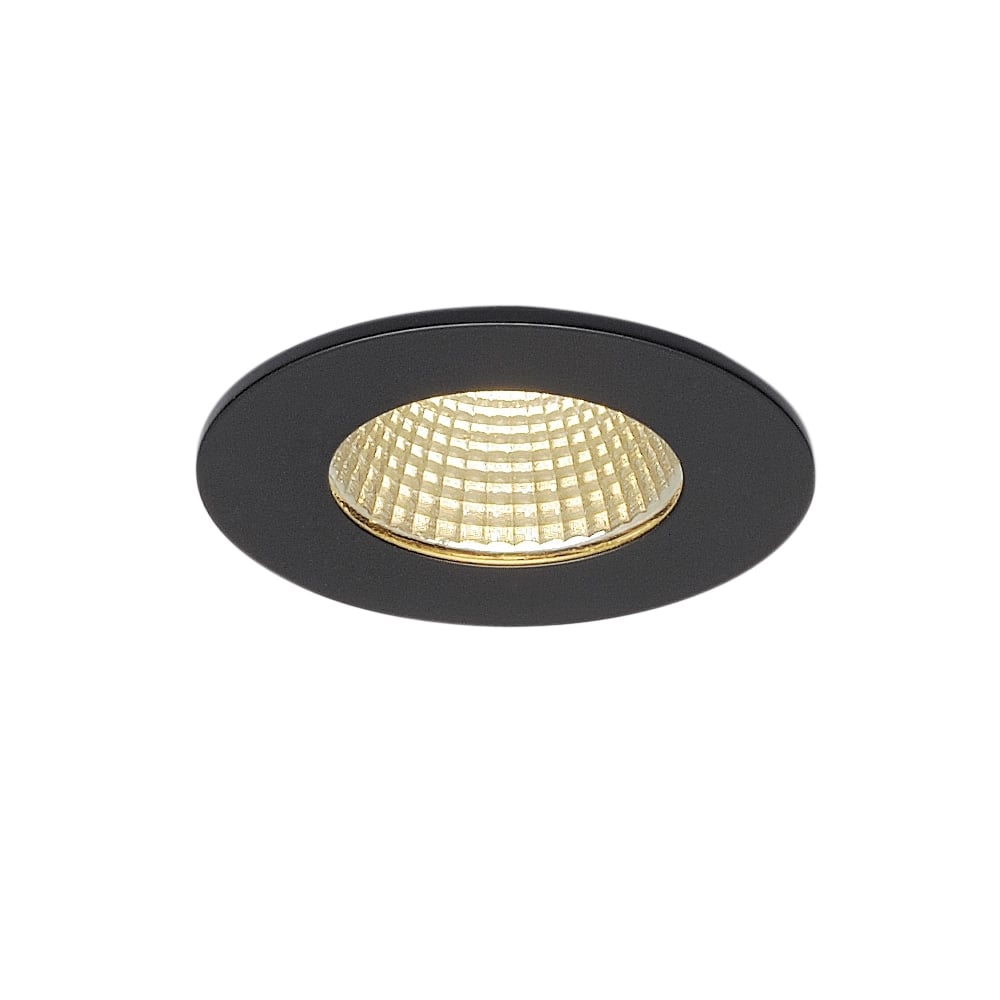 Patta-F Recessed Ceiling Light, Round, Matt Black, 9W, 38°,3000K, Incl. Driver