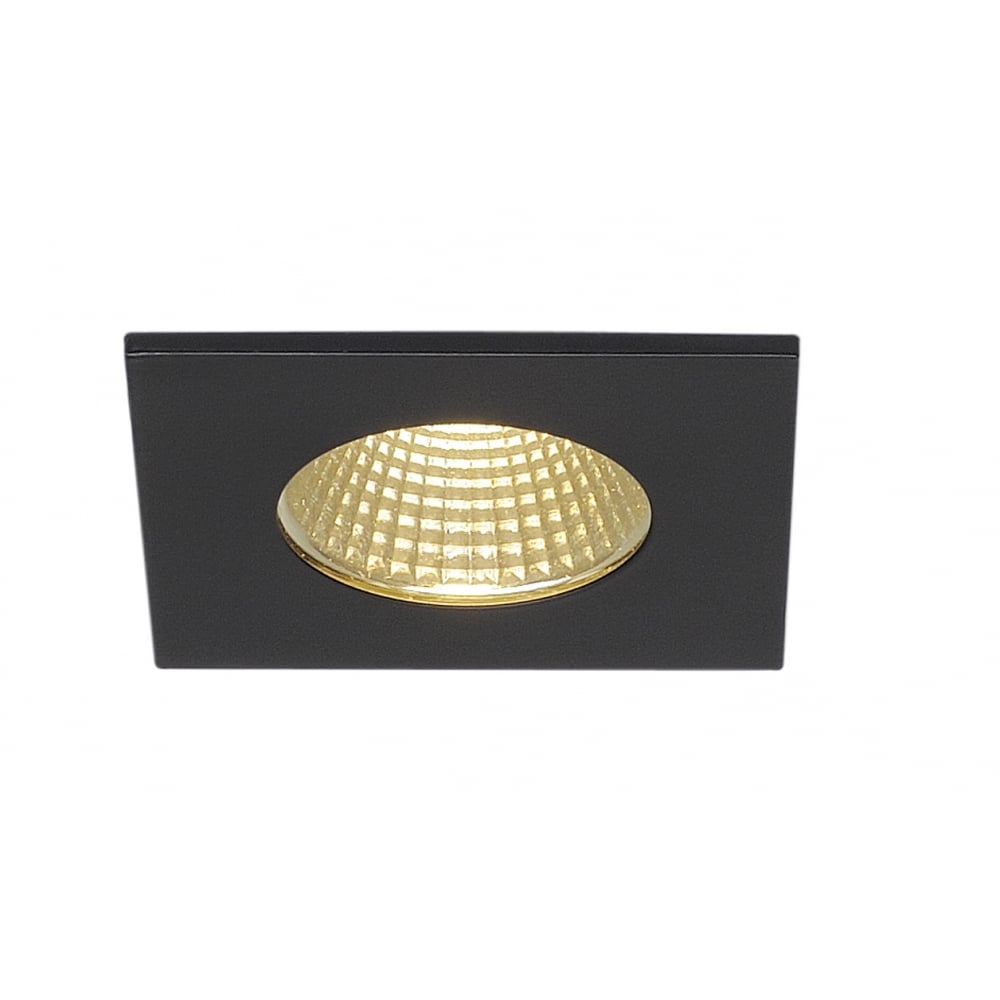 Patta-F Recessed Ceiling Light, Square, Matt Black, 9W, 38°,3000K, Incl. Driver