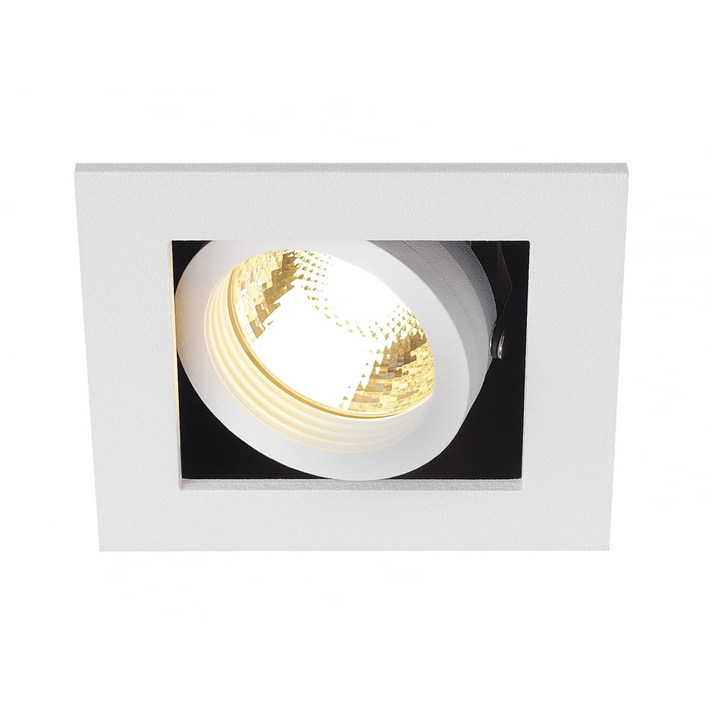 Kadux 1 Gu10 Downlight, Square, Matt White, Max. 50W