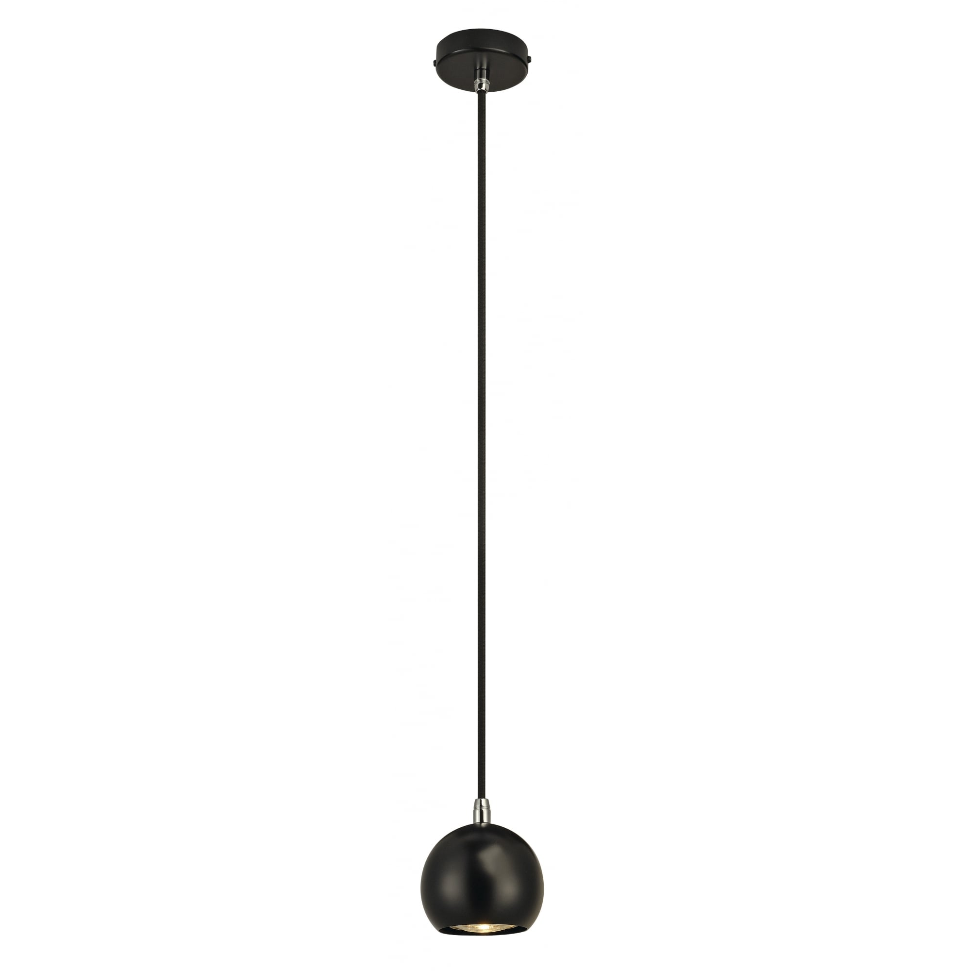 Light Eye Ball Pendant, Black and Chrome, Gu10 5W