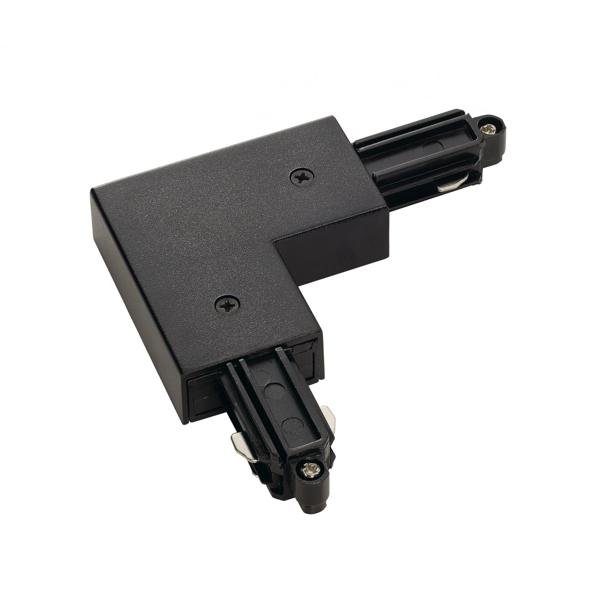 1 Circuit Track Light L-Connector with Outer Earth, Black