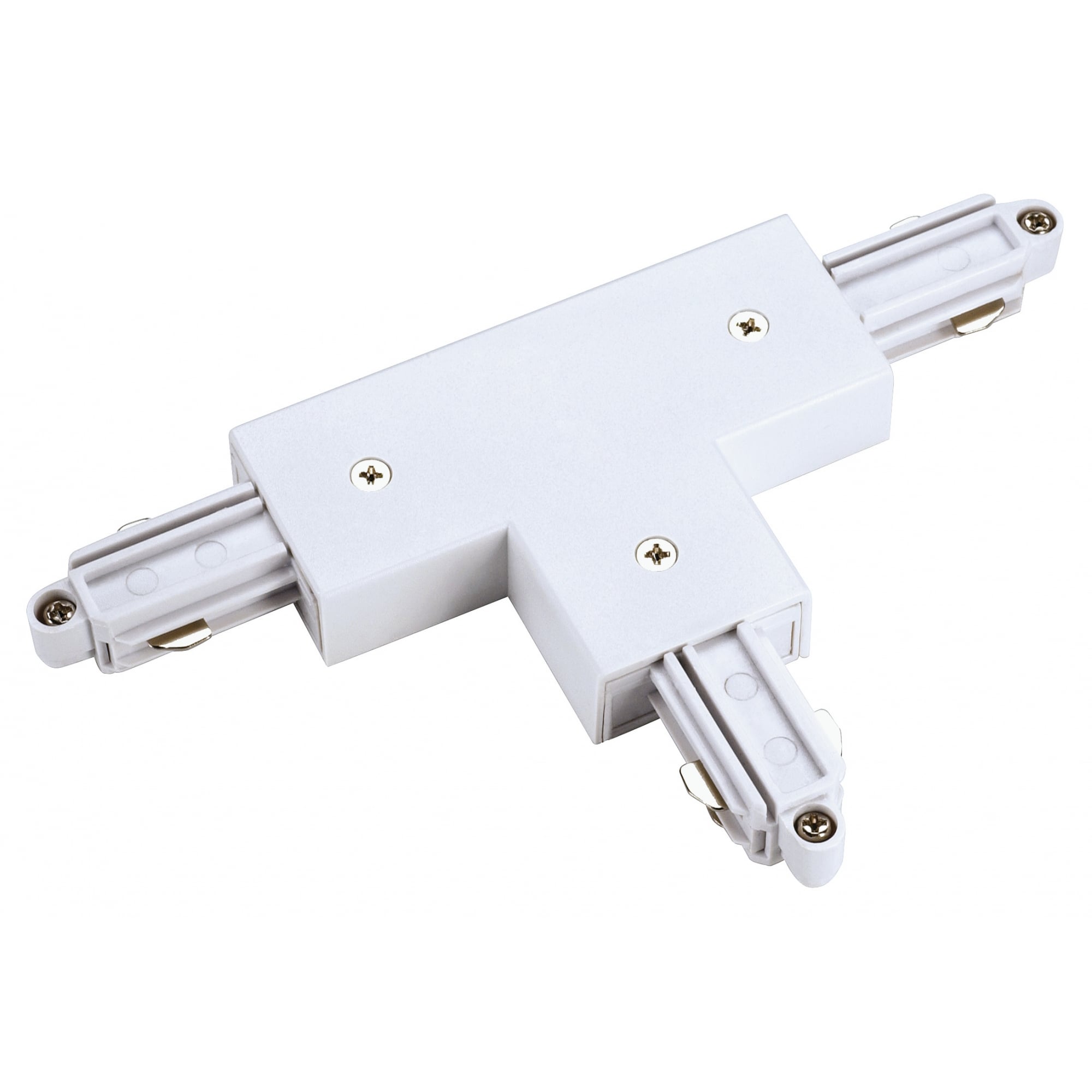1 Circuit Track Light T-Connector with Earth Right, White