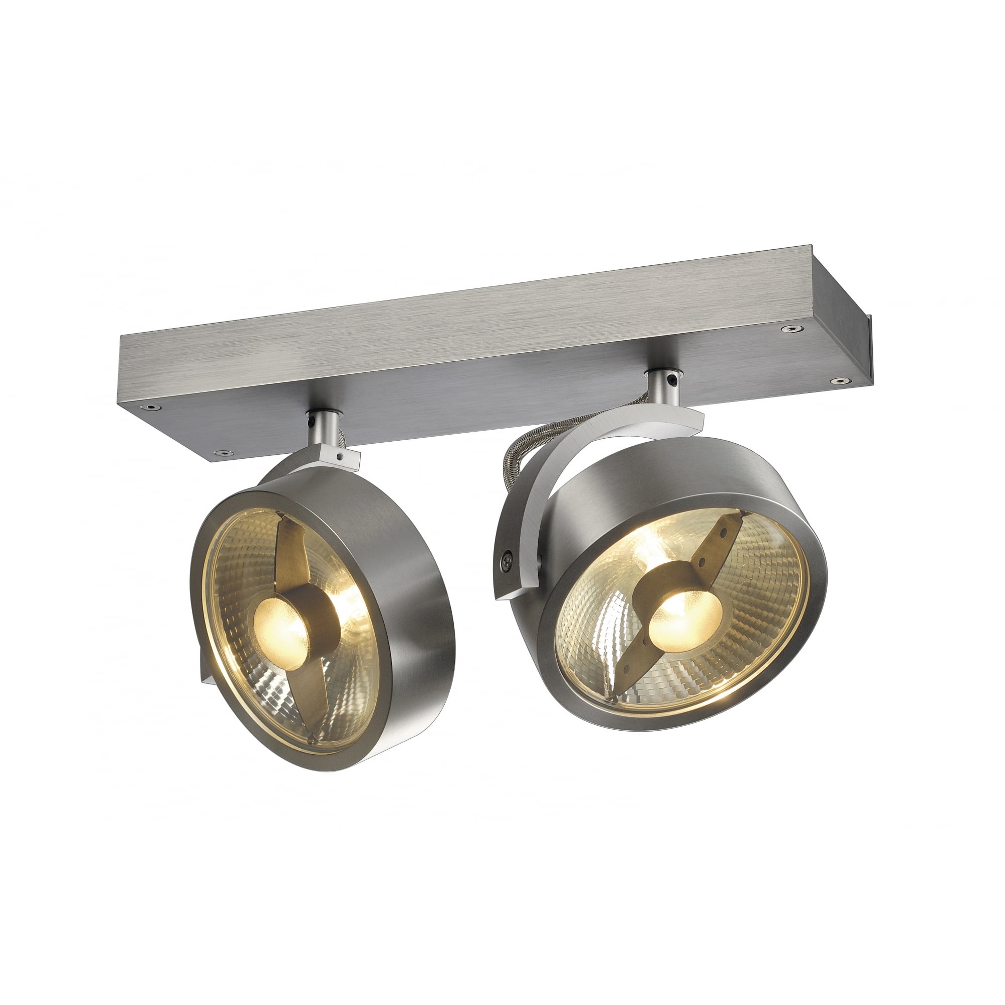 Kalu 2 Qpar Ceiling Light, Alubrushed, 2X Es111, Max. 2X75W