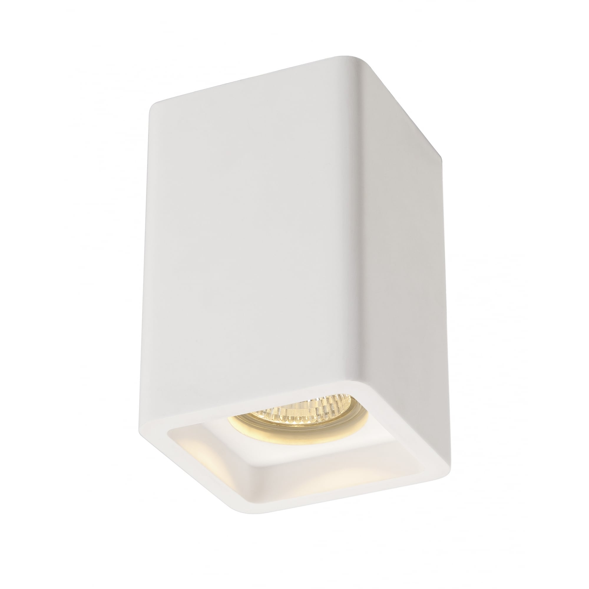 Plastra Ceiling Light, Cl-1,Square, White Plaster, Gu10,Max. 35W