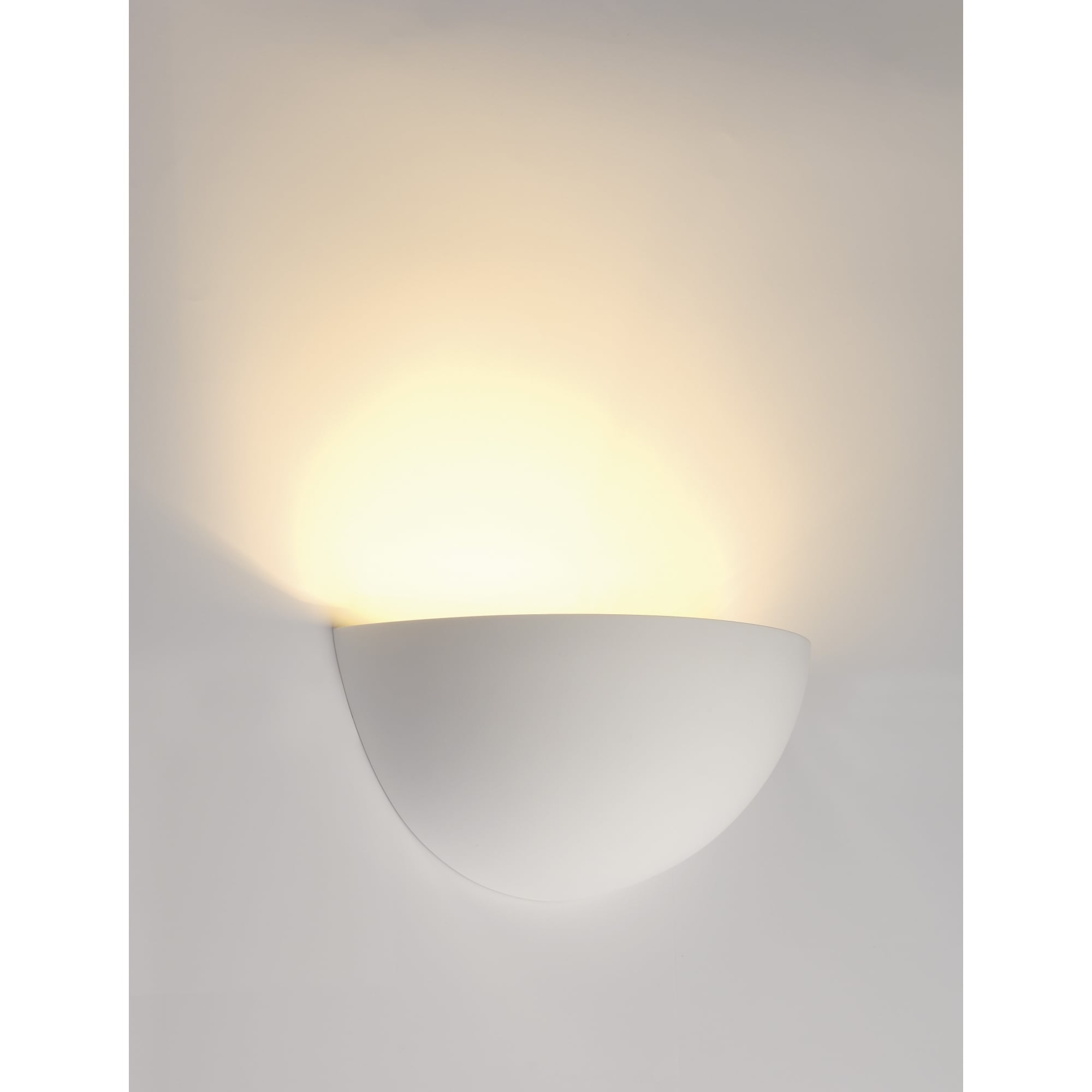 Wall Light, Gl 101 E14,Semicircular, White Plaster,Max. 40W