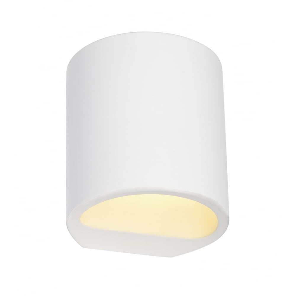 Plastra Wall Light, Gl 104Round, White Plaster, G9, Max.42W