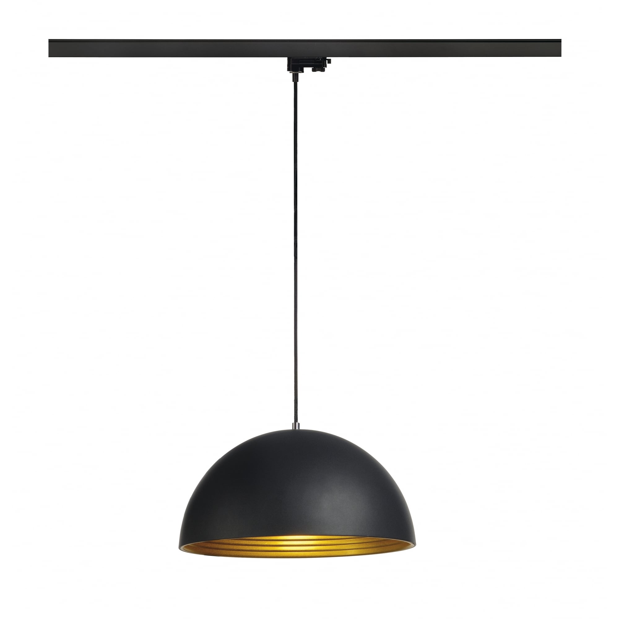 Forchini M Pendant, 40Cm, Round, Black/Gold, E27, Withblack 3-Circuit Adapter