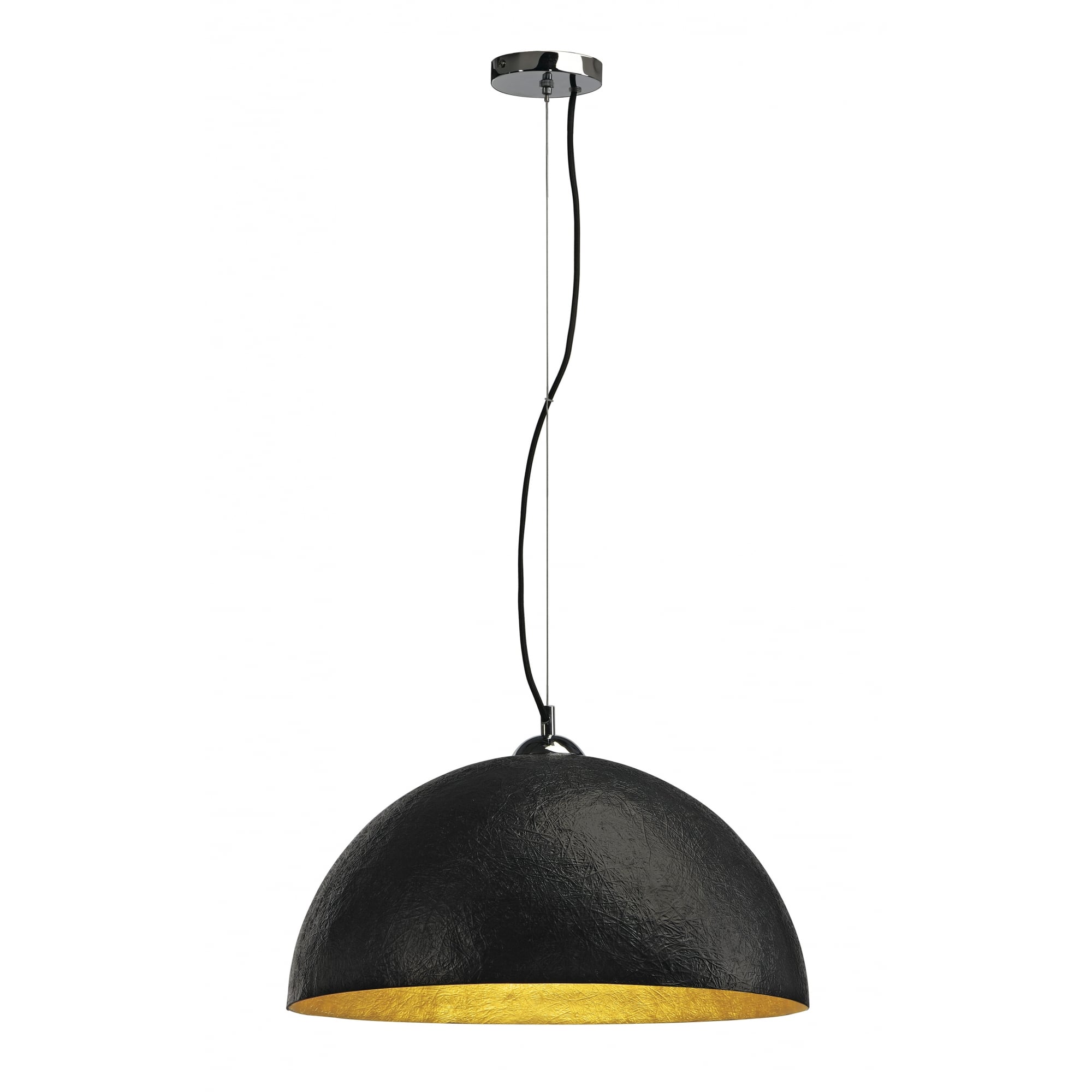 Forchini Pendant, Pd-1, Round,Black/Gold, E27, Max. 40W