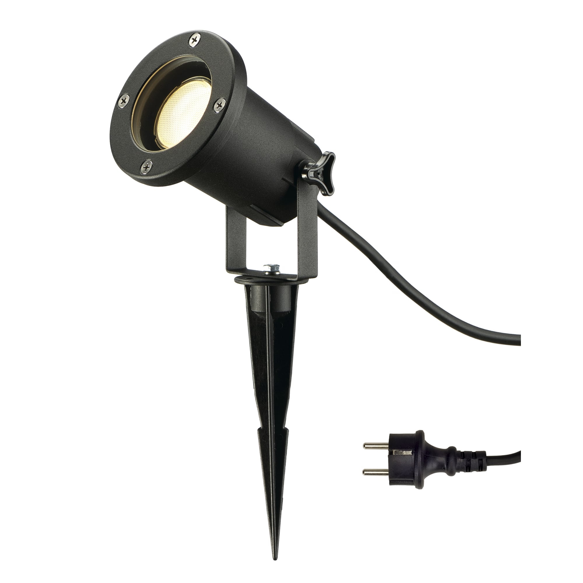 Nautilus Large Black Spike Light, GU10, 1.5M Cable with Plug