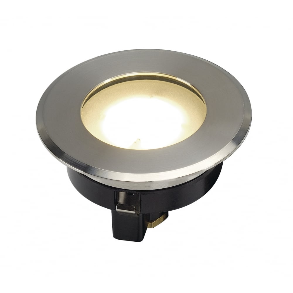 Dasar Flat 240V LED Ingroundfitting, Round, 4.3W LED,3000K, Stainless Steel Bezel