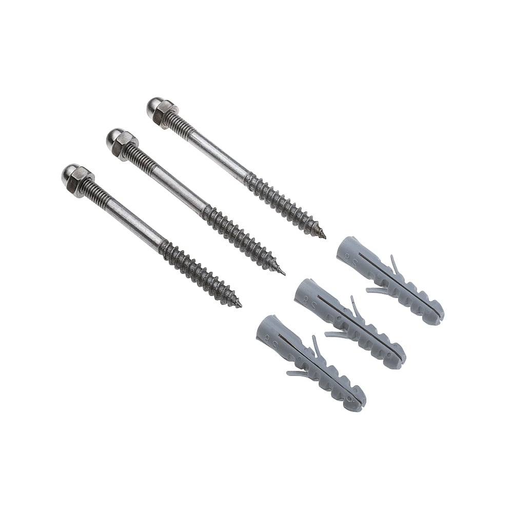 Hanger Bolt Set, Stainlesssteel, M6, Incl. Caps, Plugsand Washers