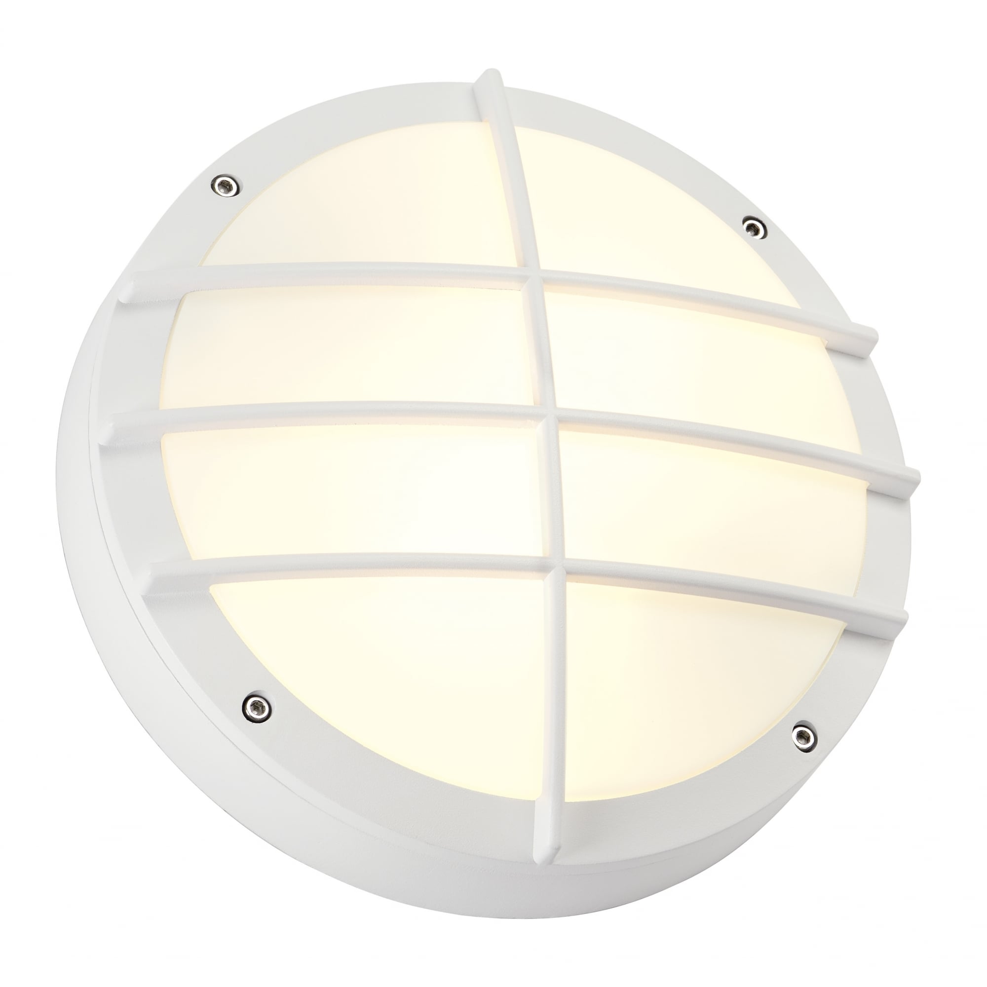 Bulan Grid Wall And Ceilinglight, Round, White, E27, Max.2X 25W, Pc Cover