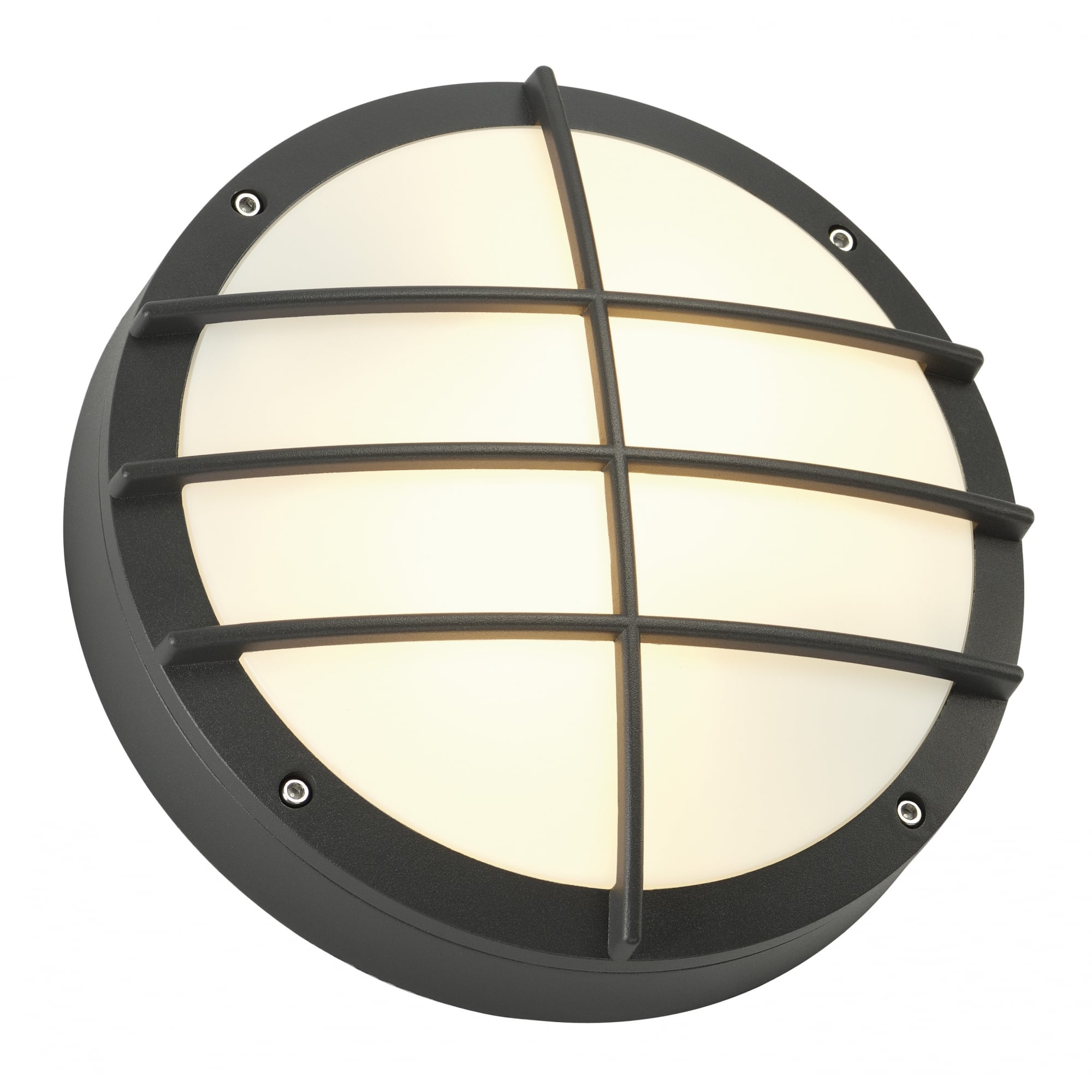 Bulan Grid Wall And Ceilinglight, Round, Anthracite, E27,Max. 2X 25W, Pc Cover