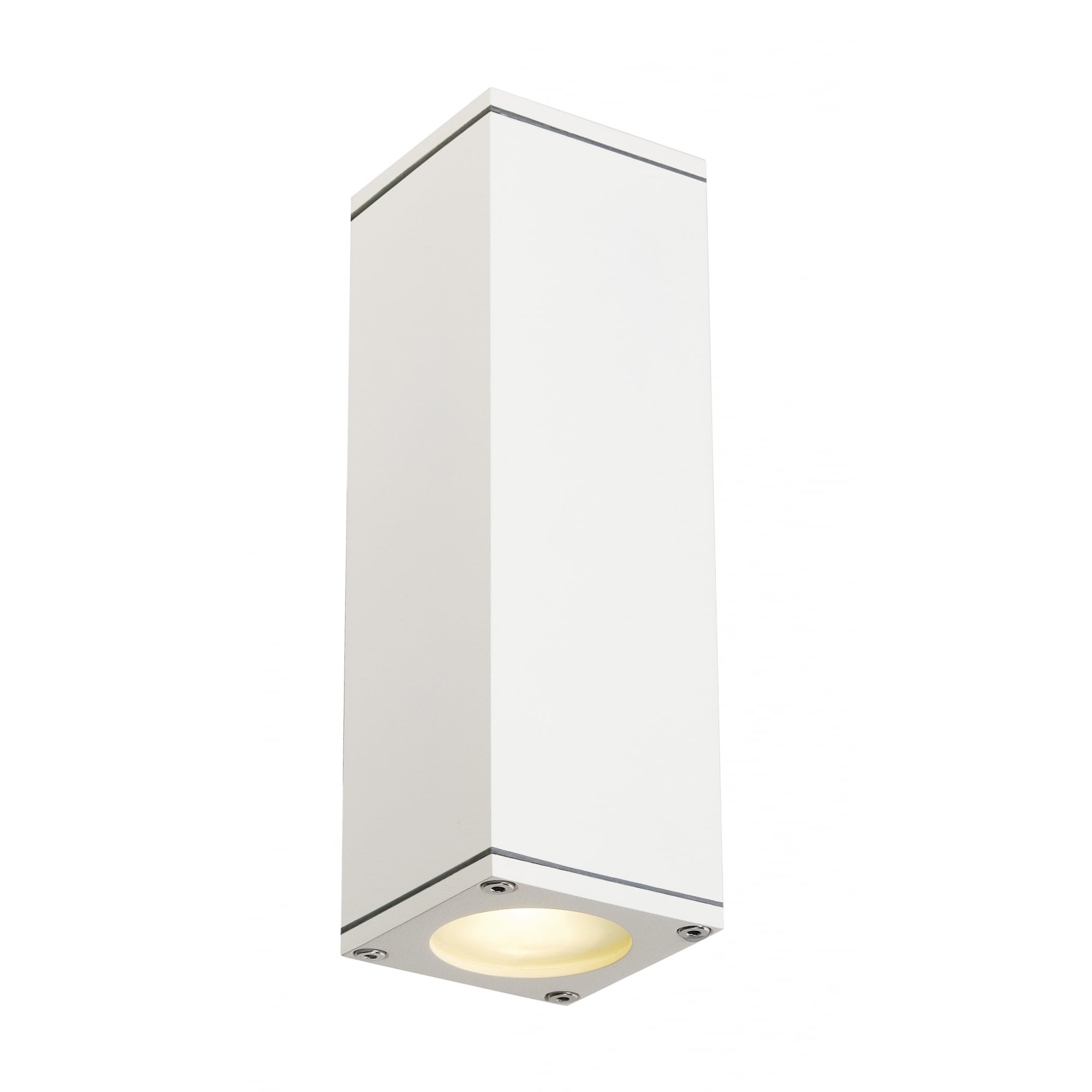 Theo Up / Down Out Wall Light, Square, White, GU10, Max.2x35W