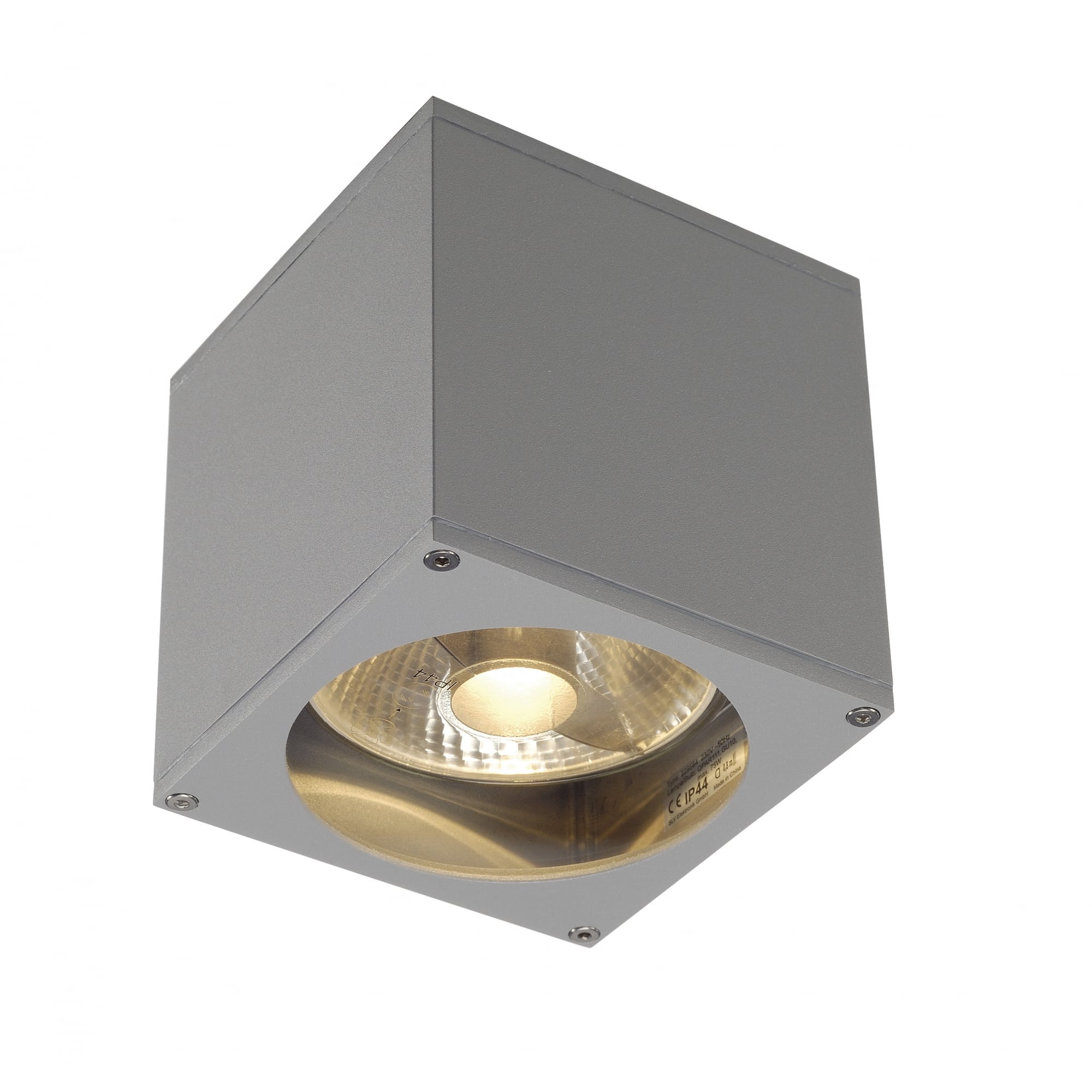 Big Theo Wall Out Wall Light, Square, Silver-Grey, Es111, Max. 75W