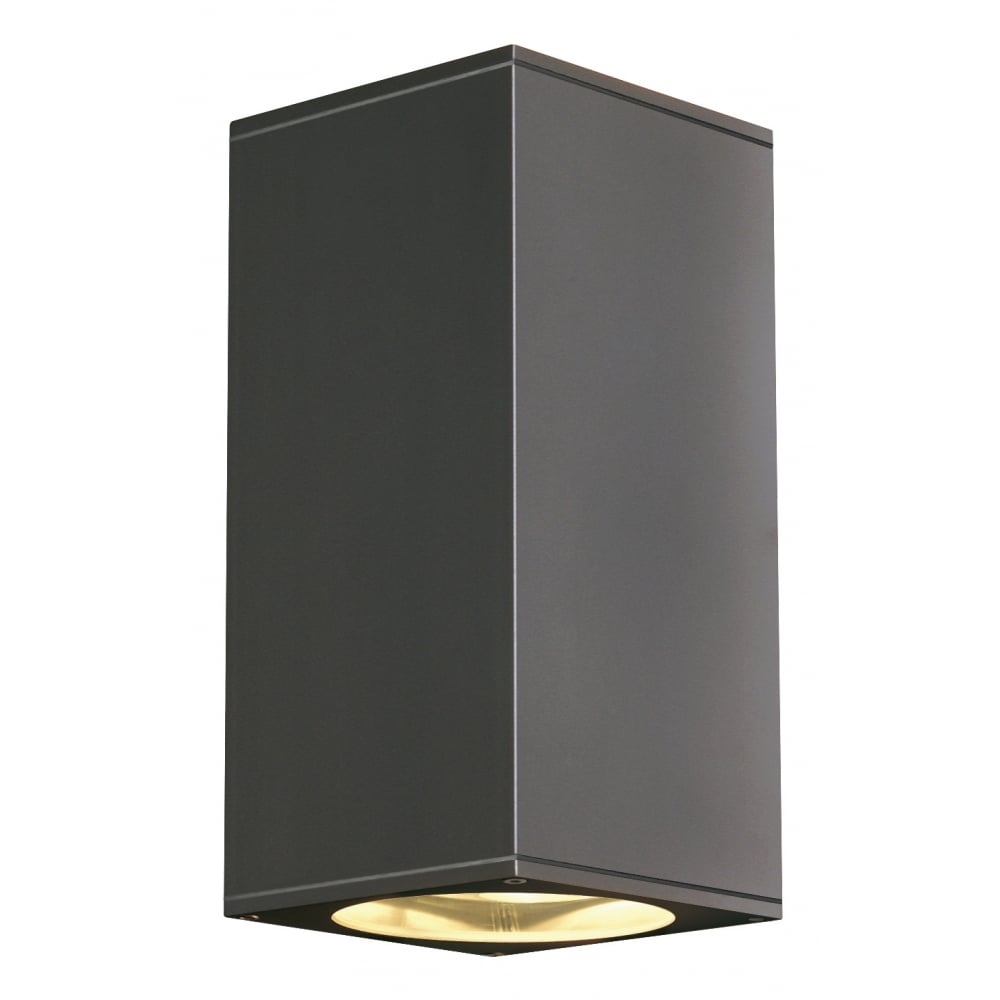 Big Theo Up / Down Out Walllight, Square, Anthracite, Es111, Max. 2x75W