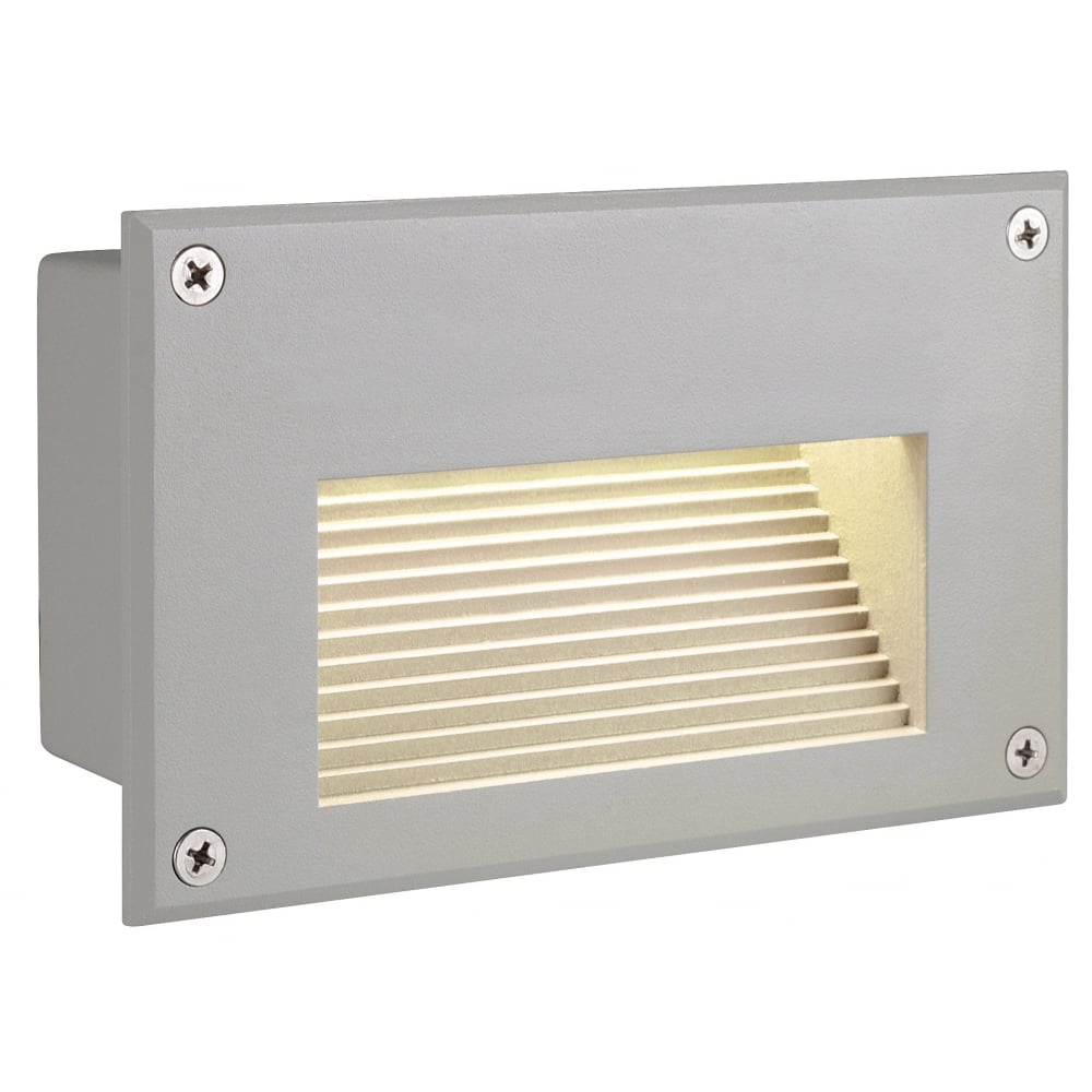 Downunder LED Brick Light Recessed Wall Light, 3K LED, Silver Grey