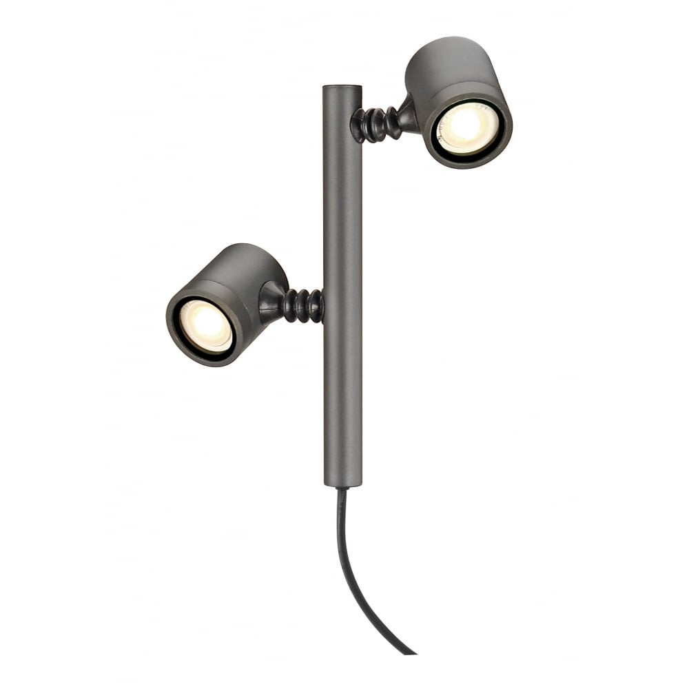 New Myra 2 Lamp Head,Anthracite, 2X Gu10, Max. 2X4W, Ip44