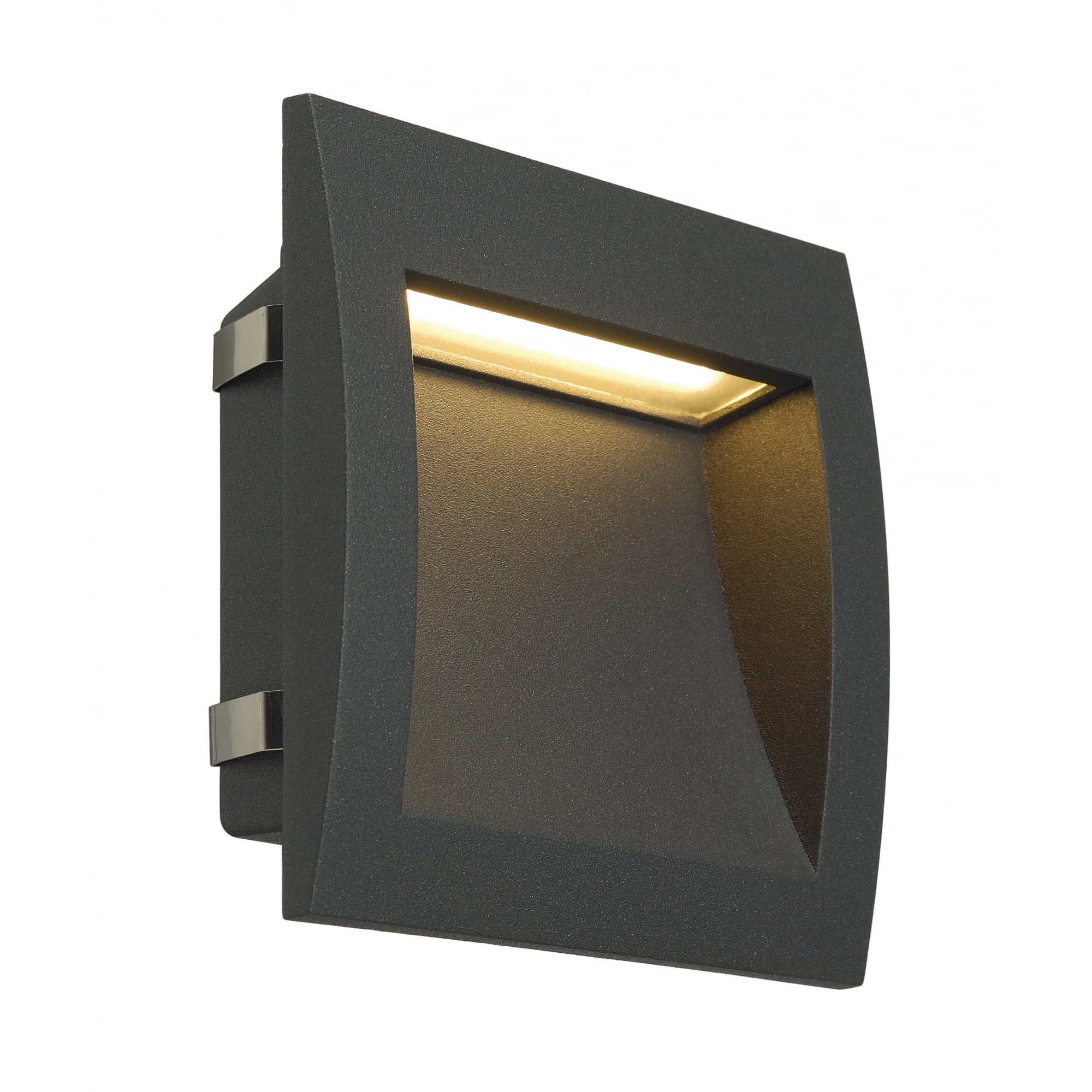 Downunder Square (L) Recessed LED Anthracite Wall Light, 3K, IP55