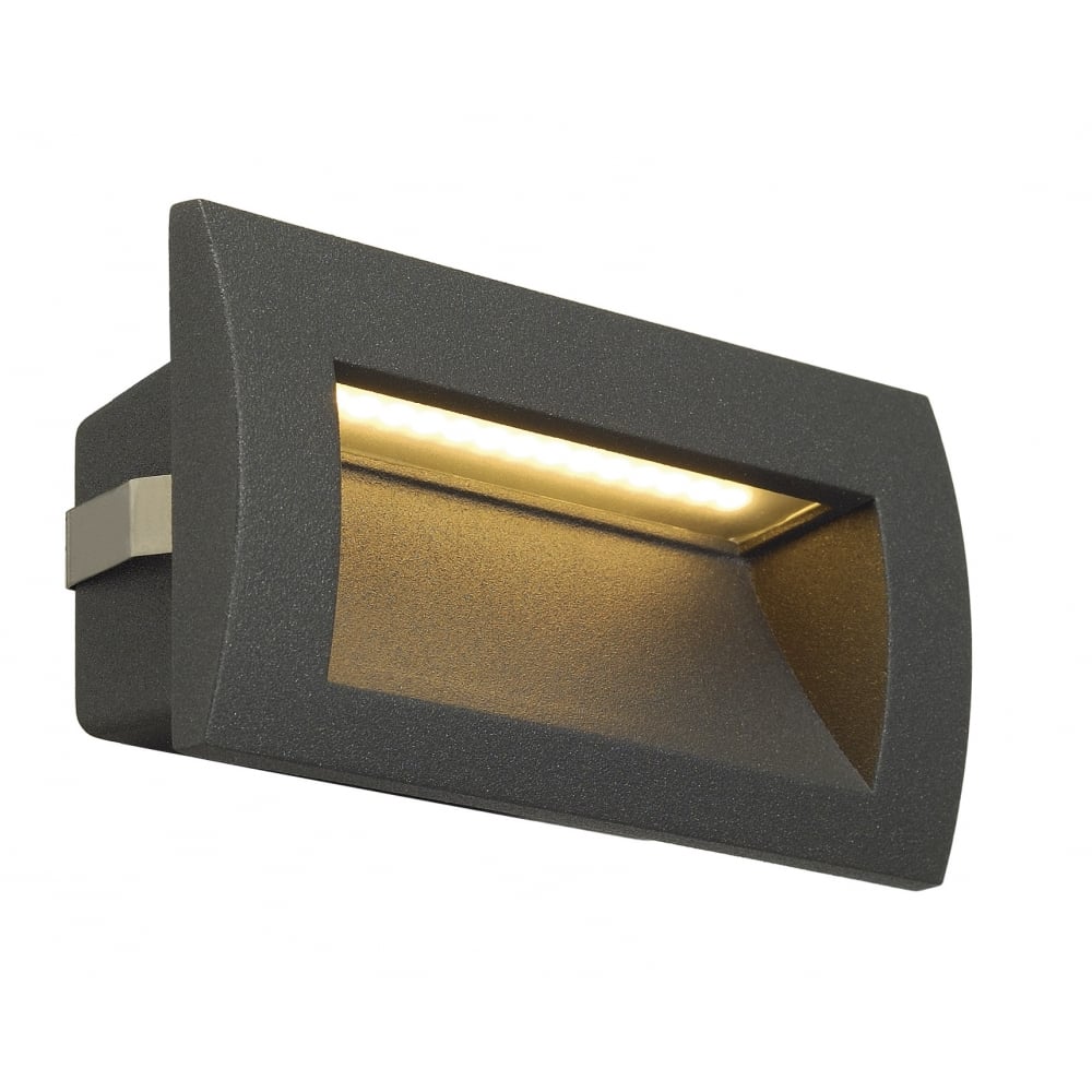 Downunder Rectangular Recessed LED Anthracite Wall Light, 3K, IP55