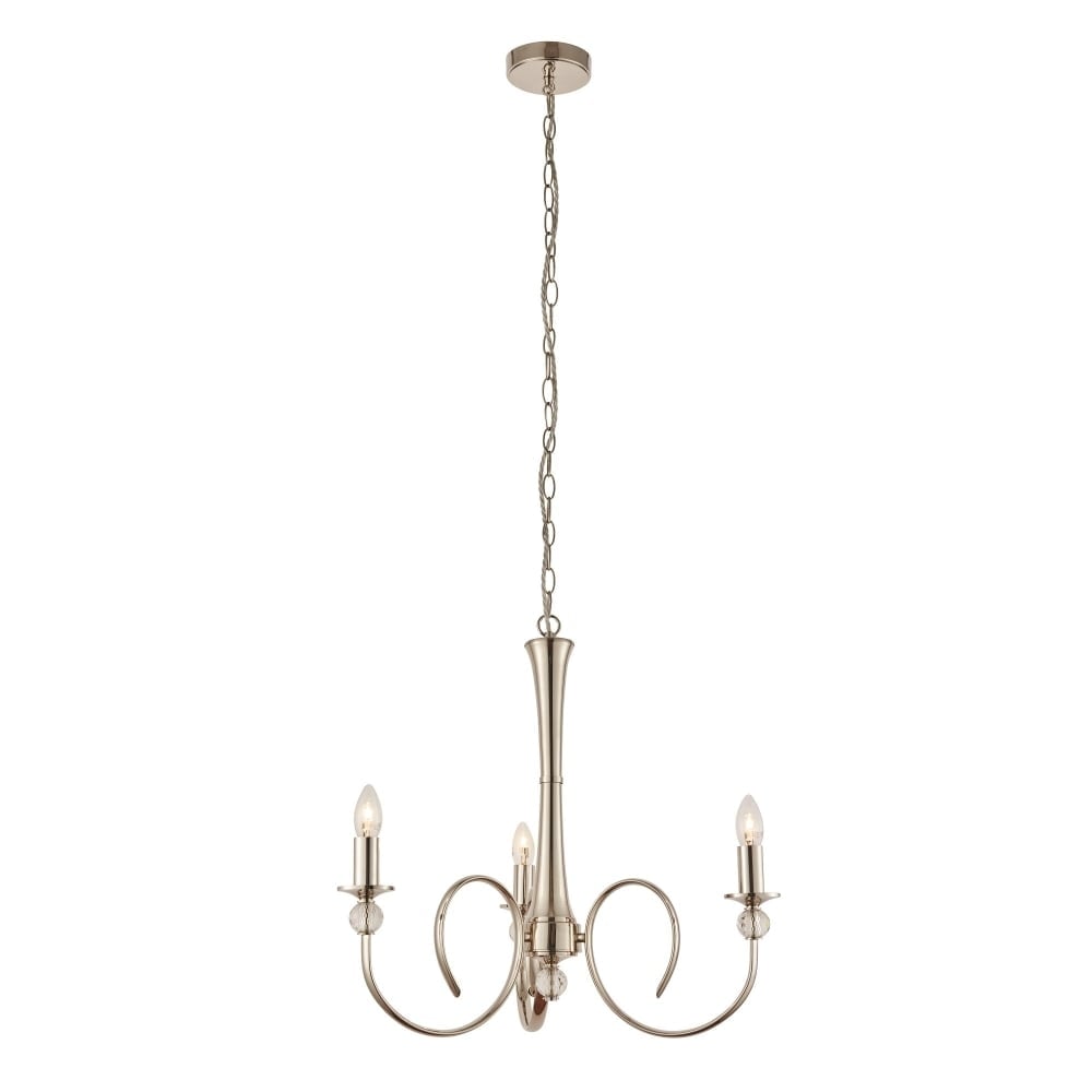 Fabia Chandelier 3 Light Nickel Plated