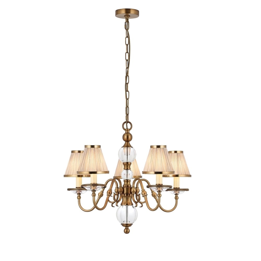 Tilburg Flemish Chandelier in Antique Brass