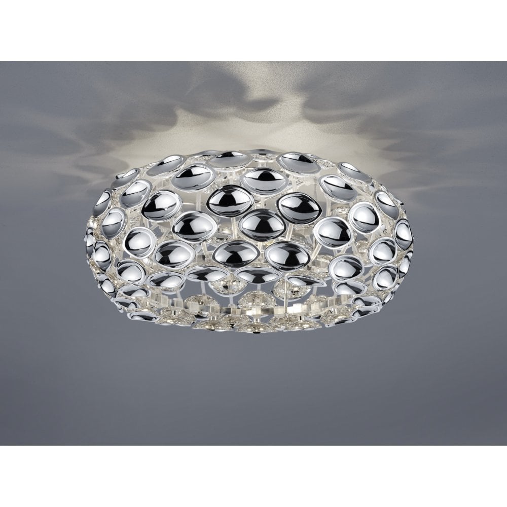 Spoon Modern Chrome Metal Ceiling Lamp