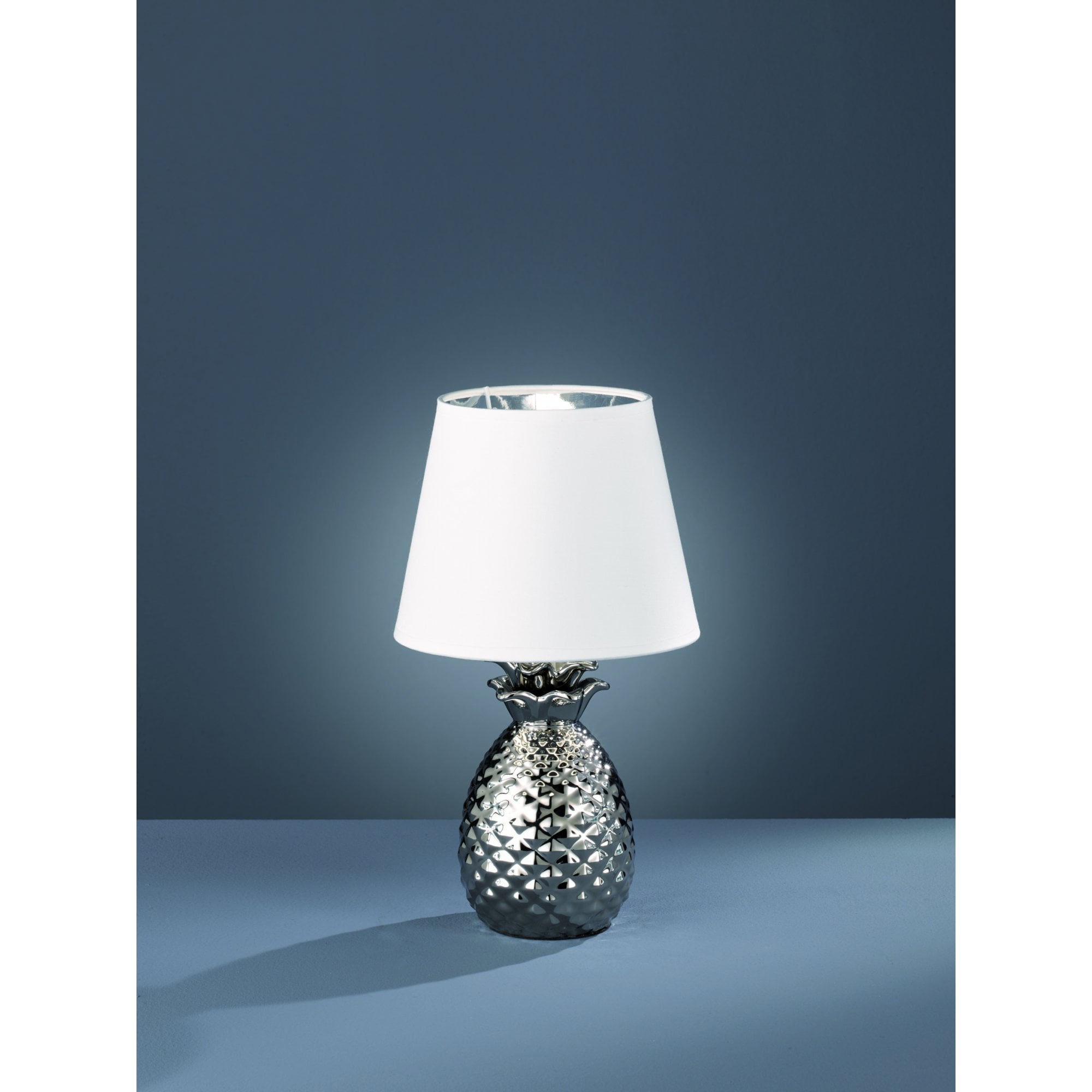 Pineapple Modern Silver Ceramic Table Lamp