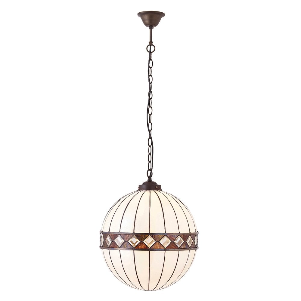 Fargo Single Light Medium Globe Ceiling Pendant with Ar