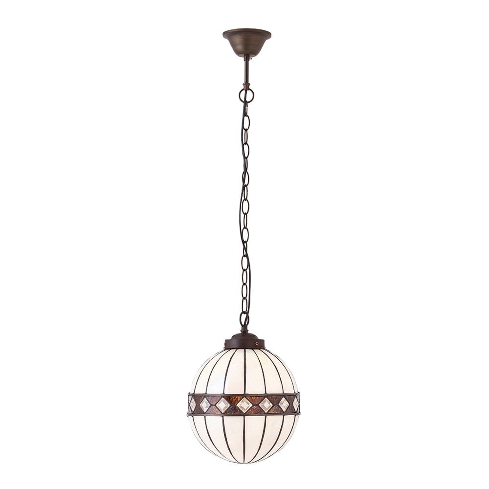 Fargo Single Light Small Globe Ceiling Pendant with Art