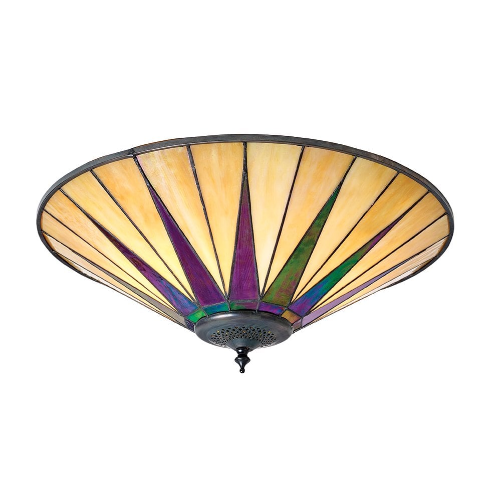 Dark Star 2 Light Flush Ceiling Fixture with Tiff