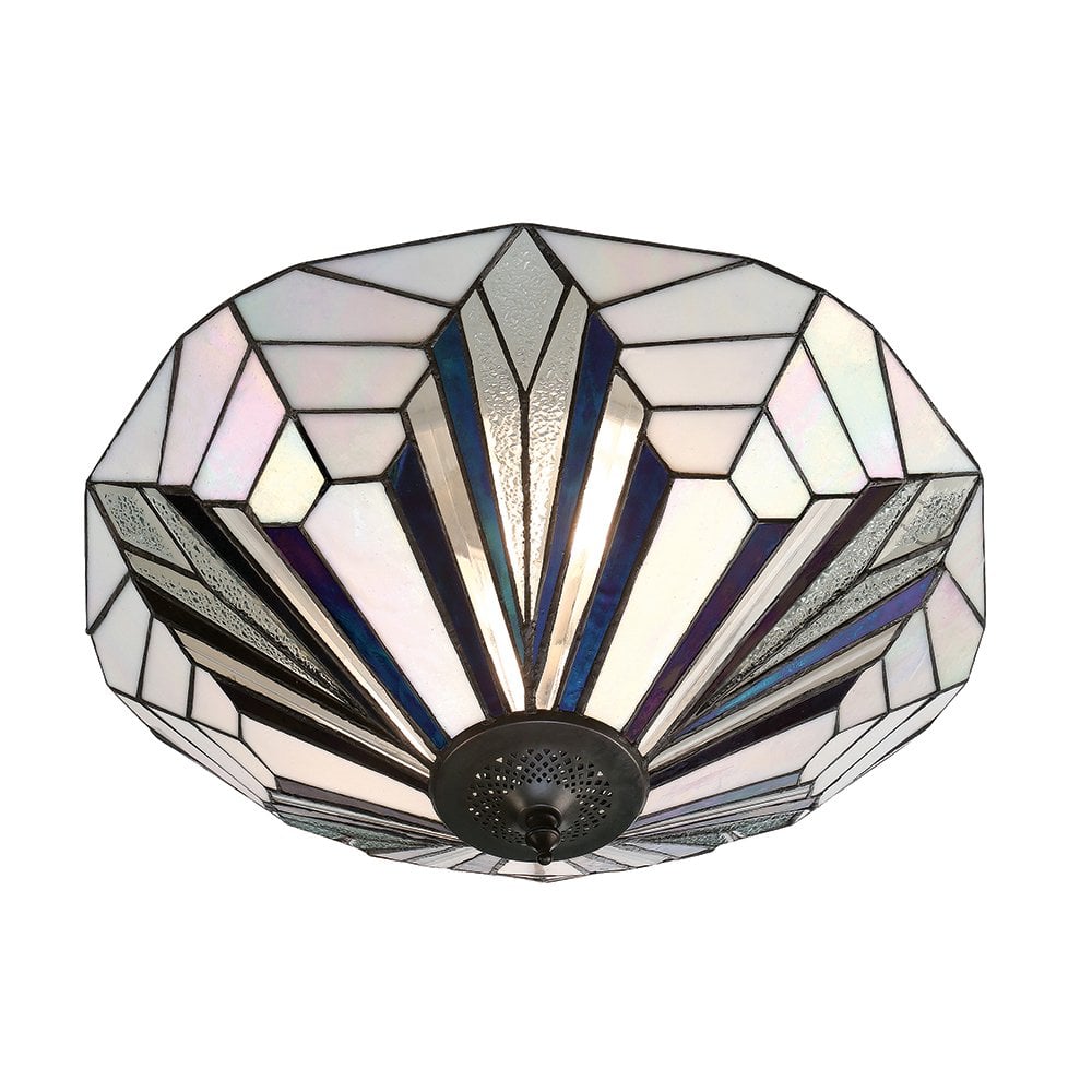 Astoria 2 Light Tiffany Flush Ceiling Fi