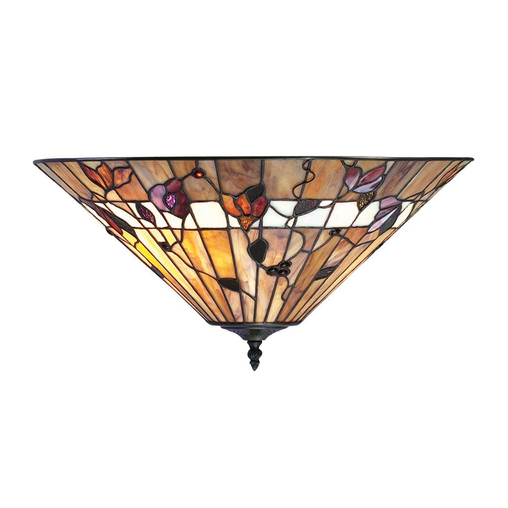 Bernwood Rustic Leaves Style Tiffany Ceiling Light