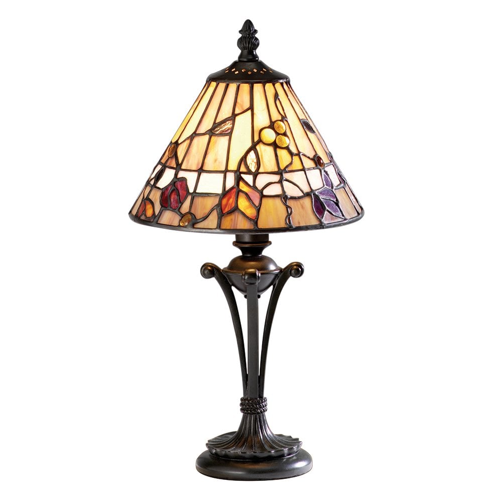 Bernwood Rustic Leaves Style Tiffany Bedside Lamp