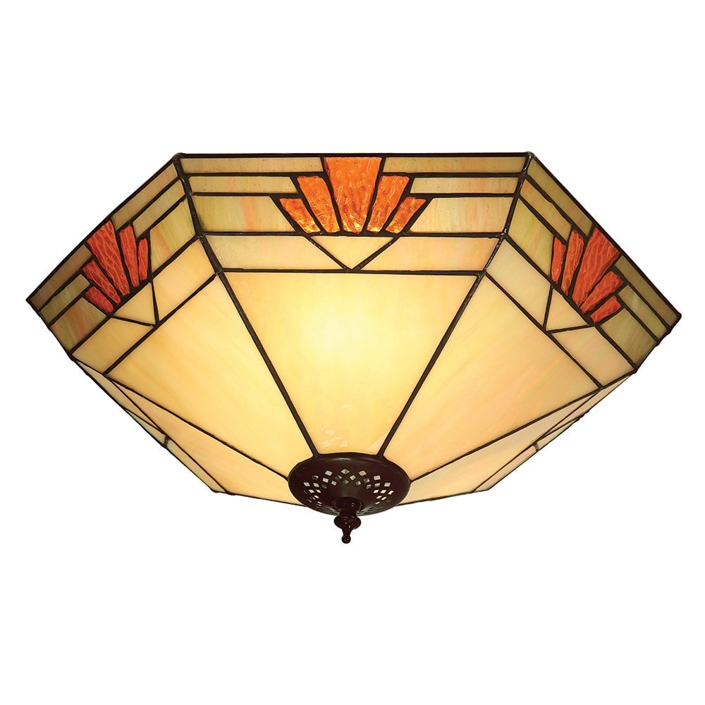 Nevada Ceiling Mounted Tiffany Uplighter