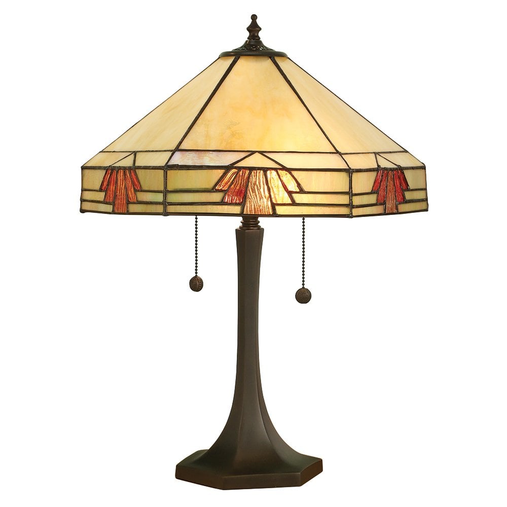 Nevada Hex Style Amber Oriental Tiffany Lamp