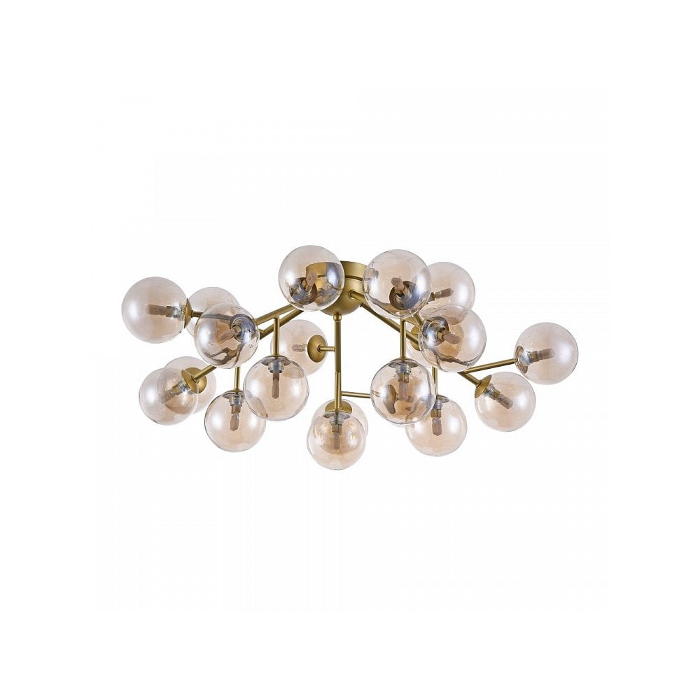 Dallas Modern Gold Flush Glass Bobble Ceiling Light