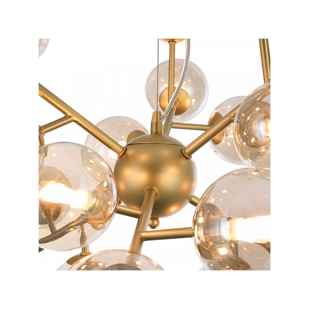 Dallas Contemporary Gold Star Style Pendant with Glass Bobbles