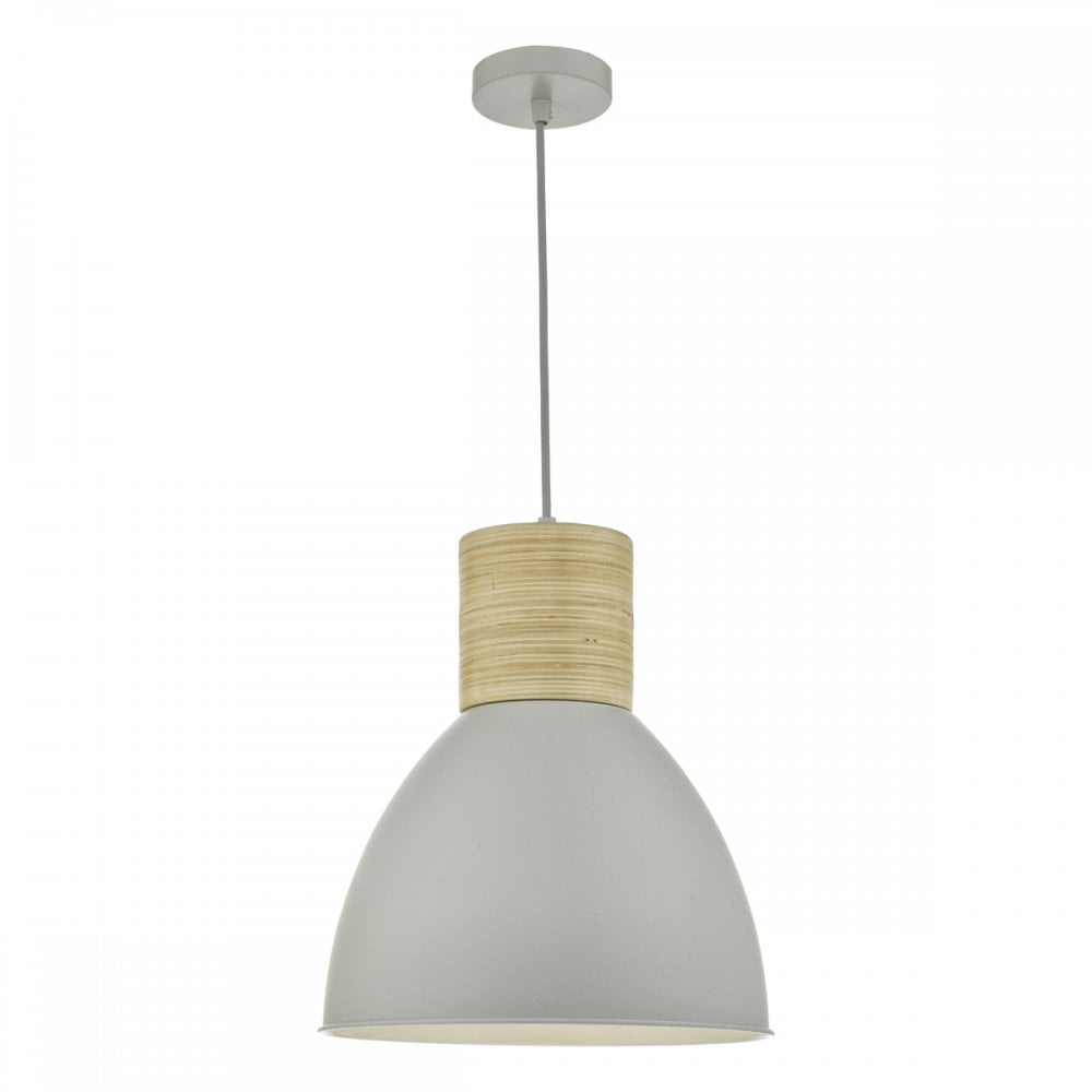 Adna Pendant Grey & Wood